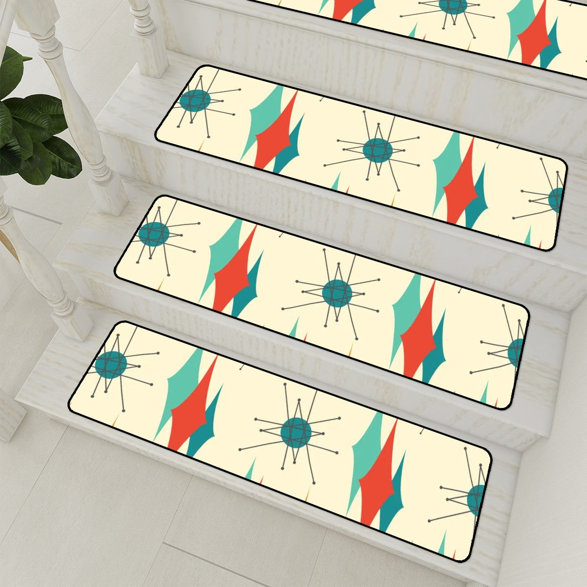 Mid Century Modern Franciscan Starburst MCM Non Slip Carpet for Stairs Treads - Mid Century Modern Gal