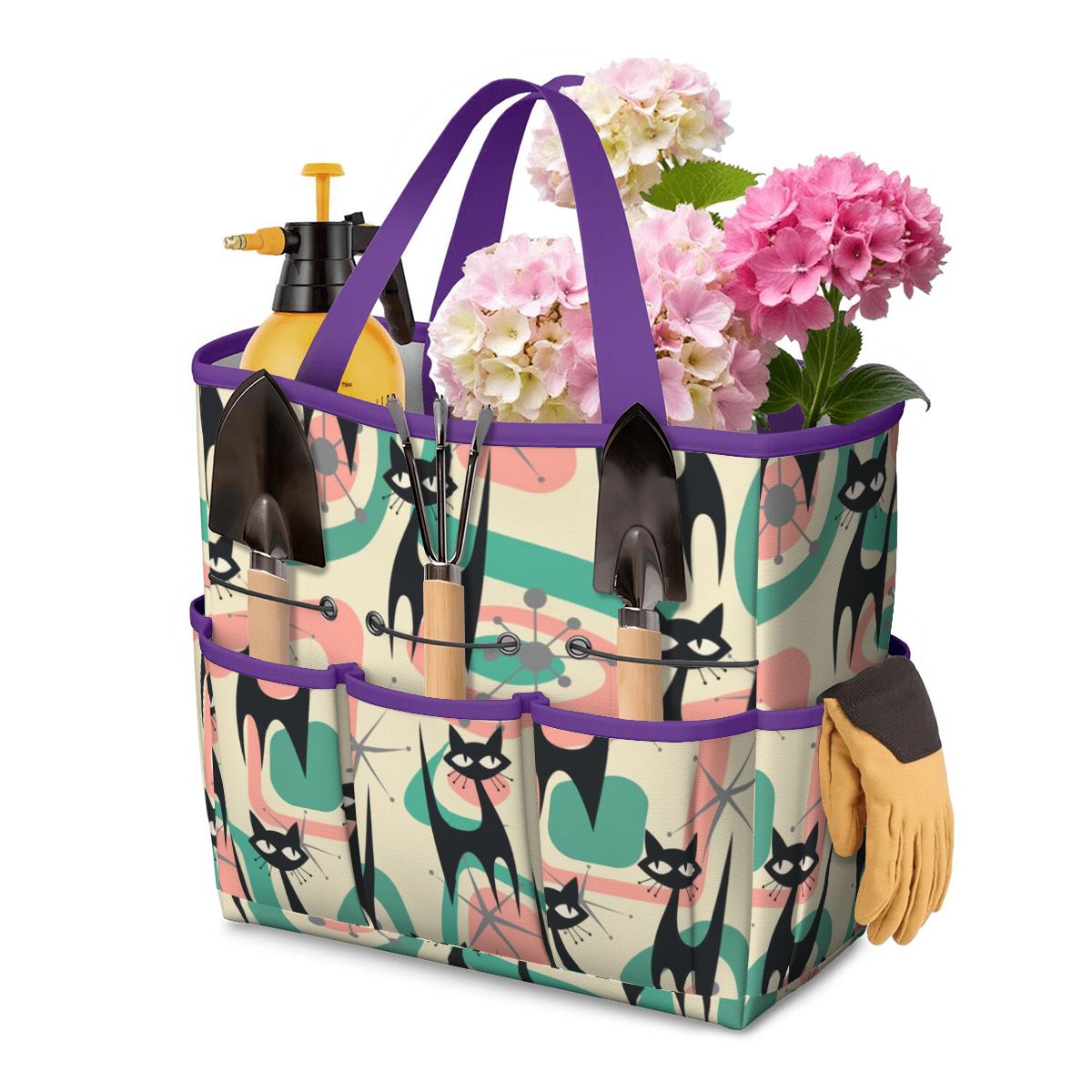 Atomic Cat Mid Century Modern Starburst Retro Kitsch Garden Tool Bag - Mid Century Modern Gal