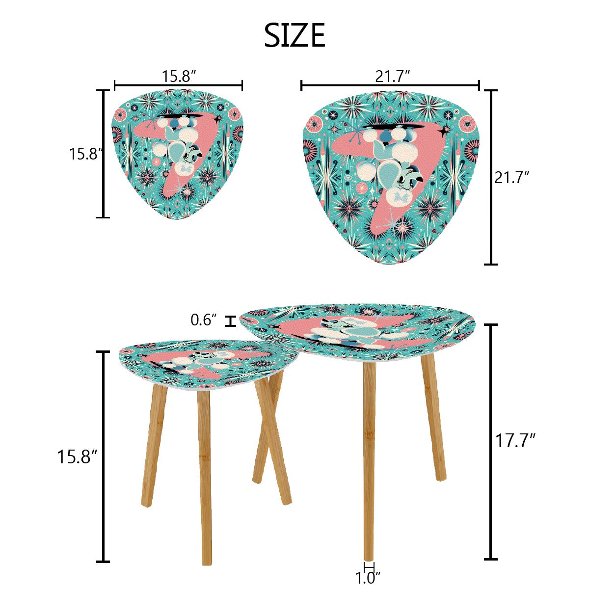 Mid Century Modern Poodle Nesting Tables, 50s Atomic Style - Mid Century Modern Gal