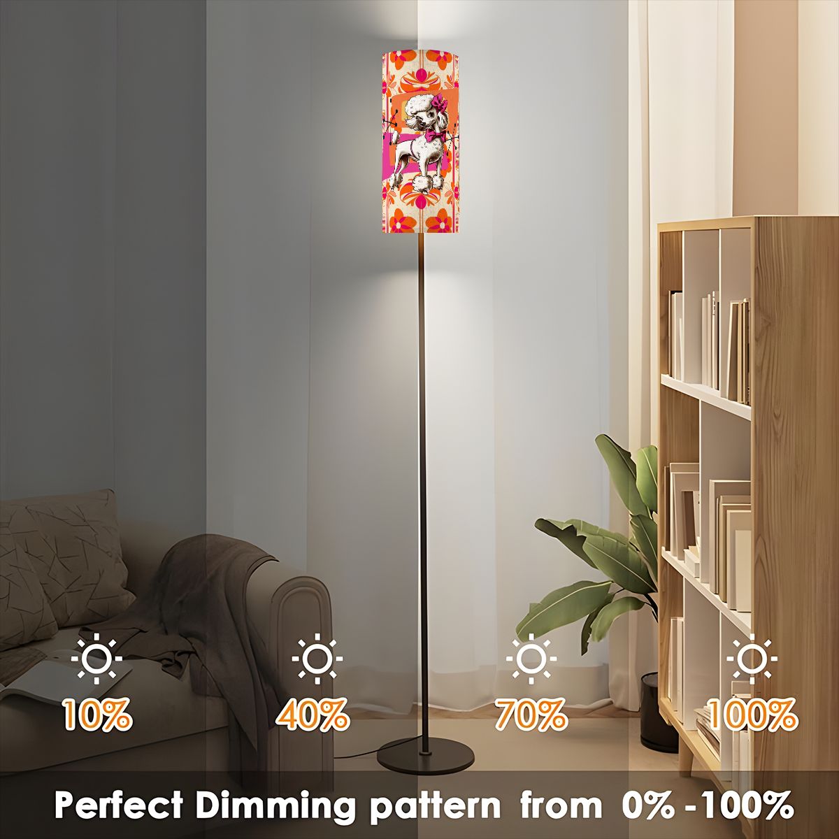 Mid Century Modern Hot Pink, Orange Mod Kitschy Fun 50s Floor Lamp - Mid Century Modern Gal