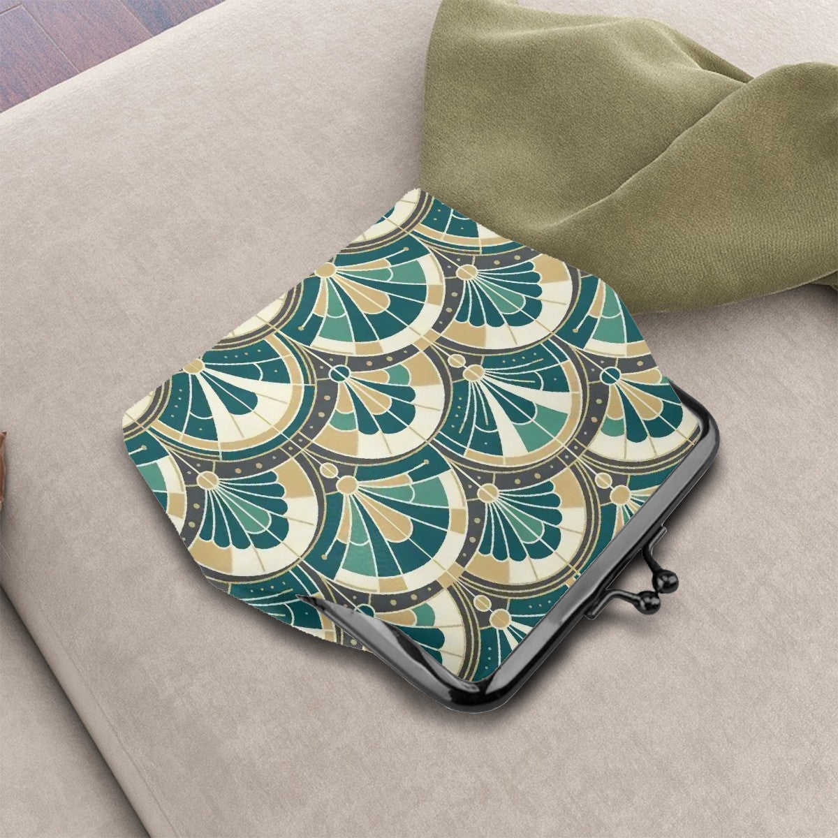 Art Deco Peacock Inspired Coin Purse - Mid Century Modern Gal