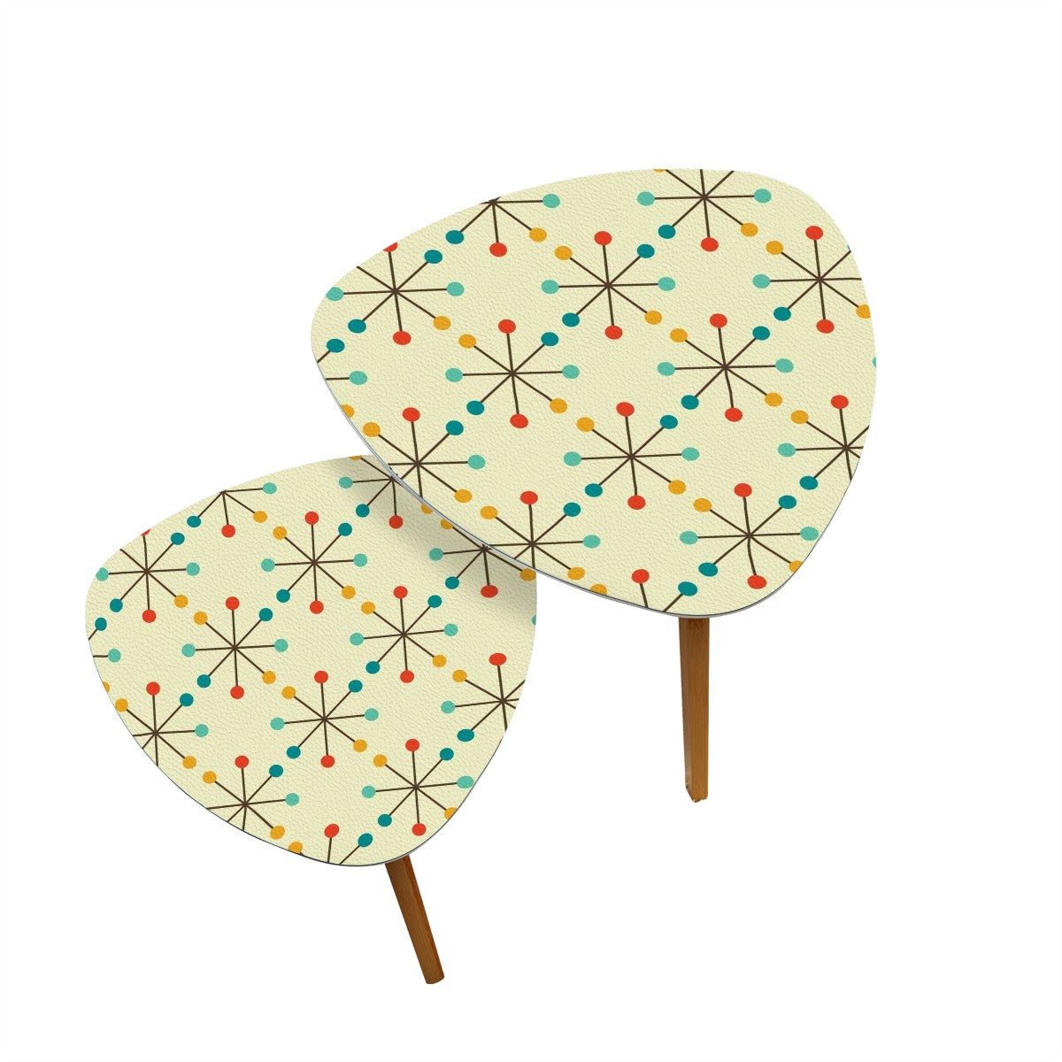 Mid Century Modern Atomic Clock Nesting Tables - Mid Century Modern Gal