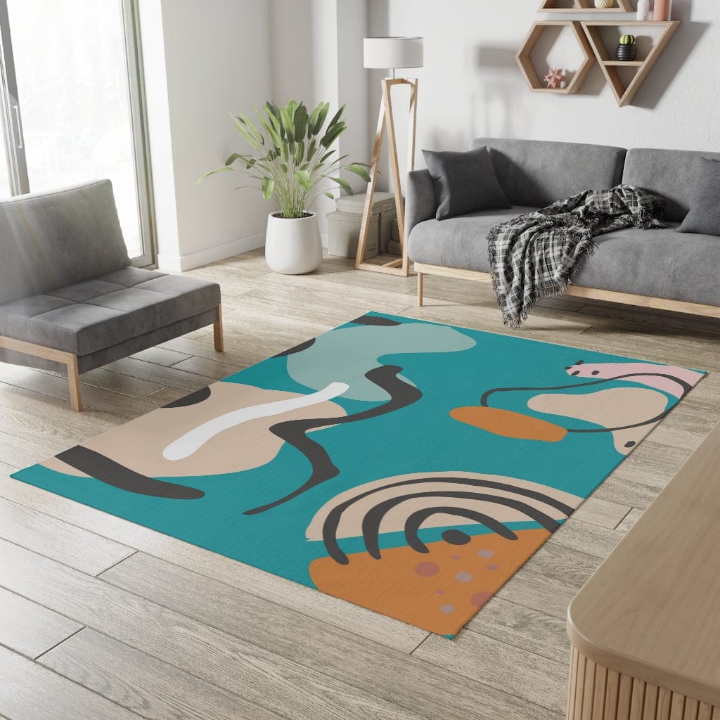 Modern Abstract Area Rug - Stylish Décor for Living Spaces - Mid Century Modern Gal