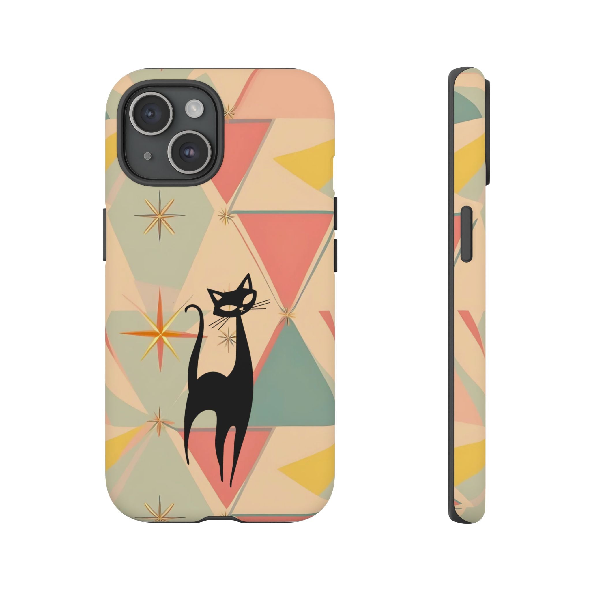 Atomic Cat Mid Mod Retro Cat Phone Case | Tough Cases with Vintage Vibe | Ideal for Cat Lovers - Mid Century Modern Gal
