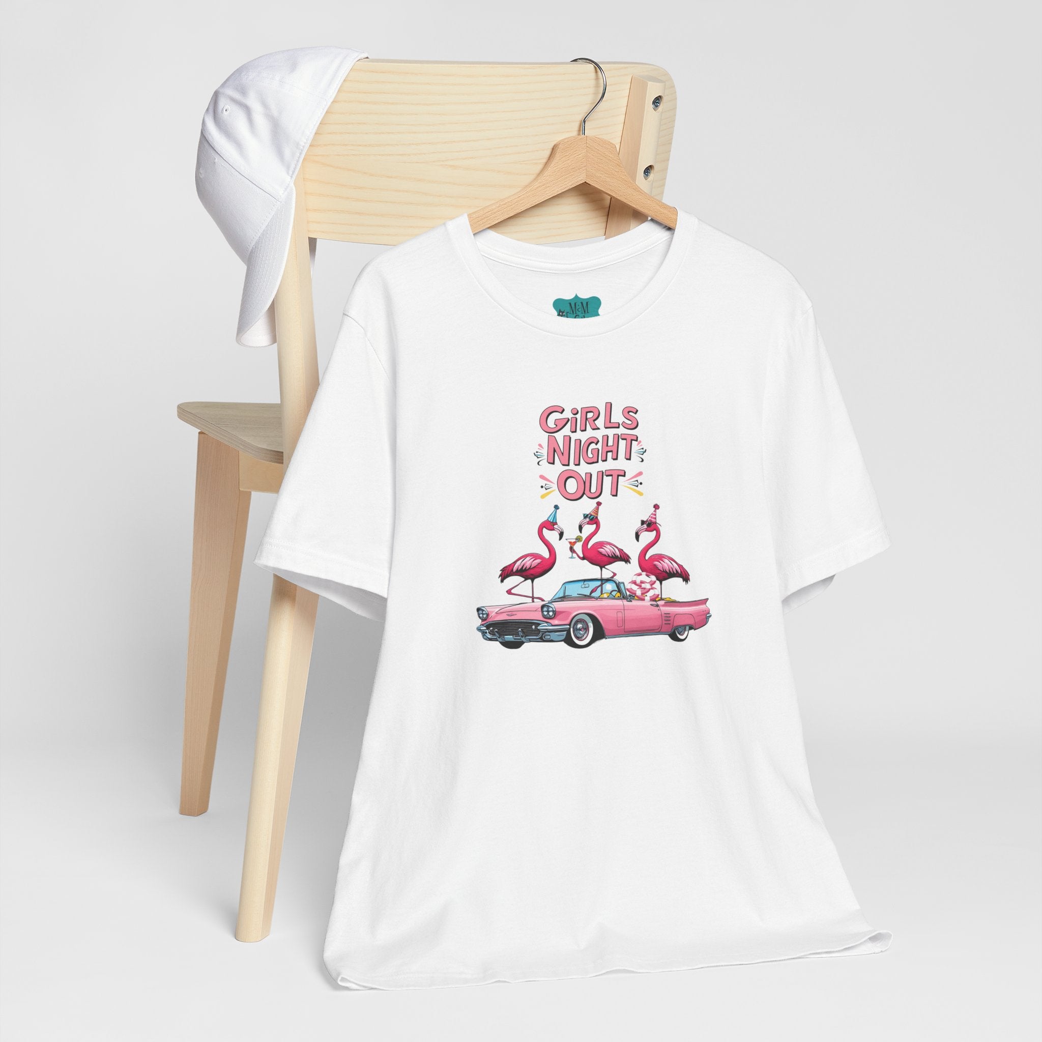 Girls Night Out Retro Fun Party Flamingo Tee - Mid Century Modern Gal