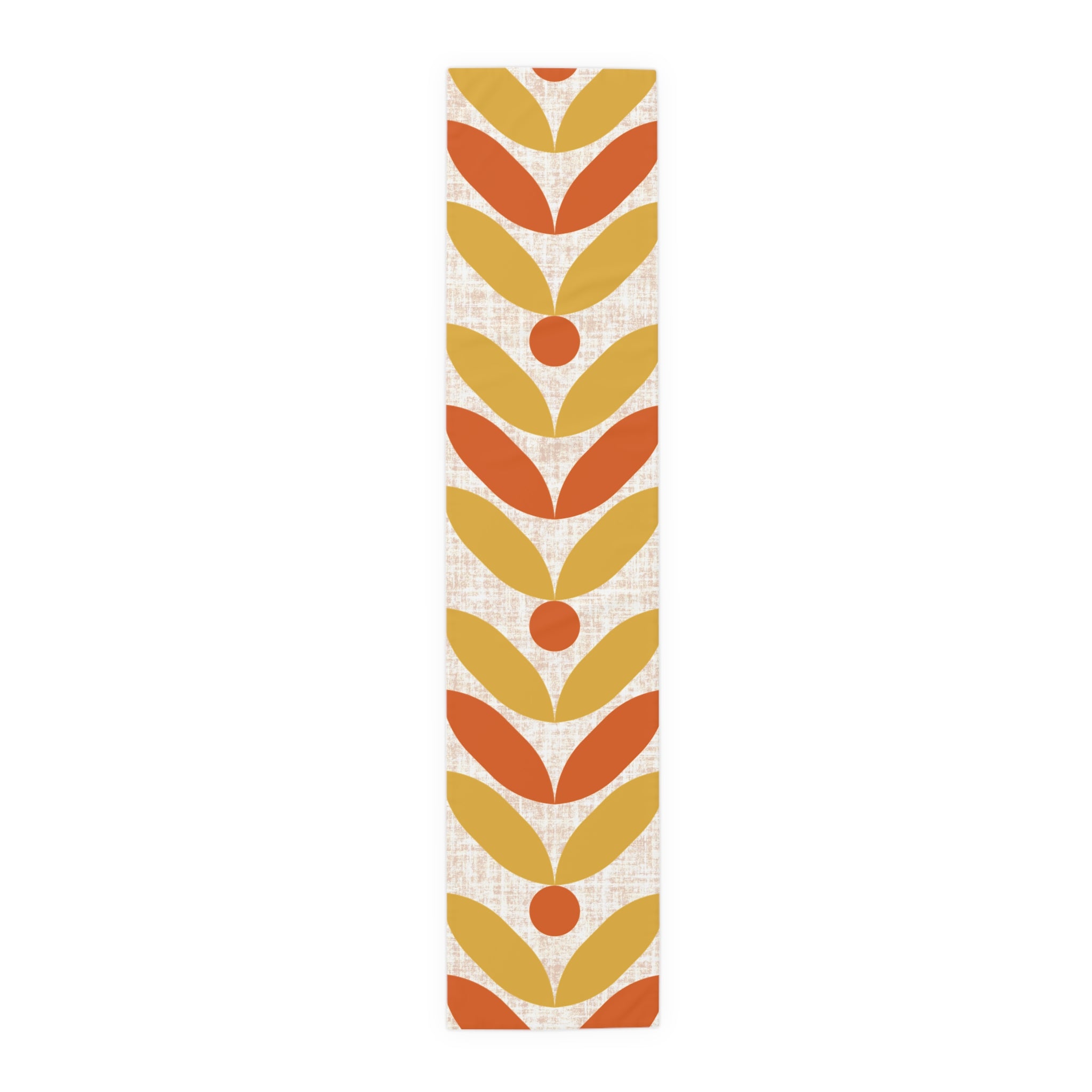 Mid Mod Scandinavian Flower, Orange Yellow Retro Table Runner - Mid Century Modern Gal
