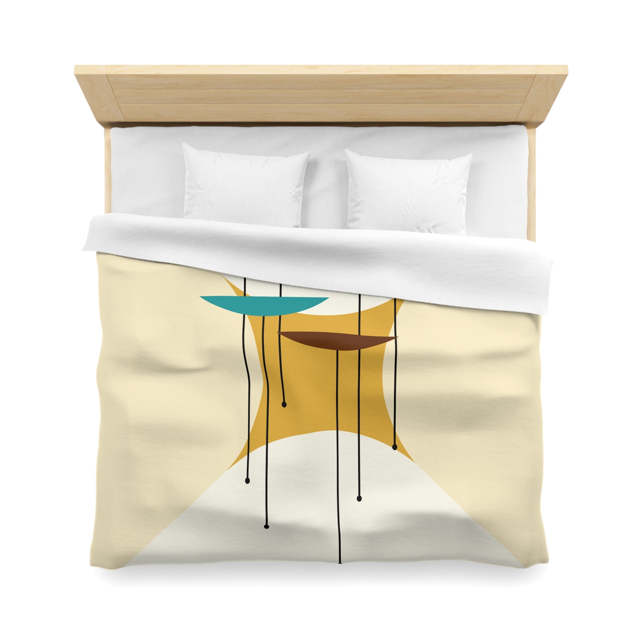Mid Century Modernist, Minimalist Creamy Abstract MCM Retro Duvet Cover - Mid Century Modern Gal