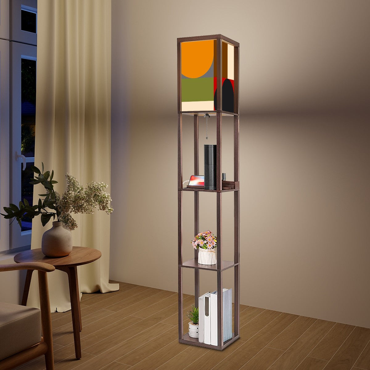 Mid Century Modern Geometric Mod Floor Lamp With Shelves - Mid Century Modern Gal
