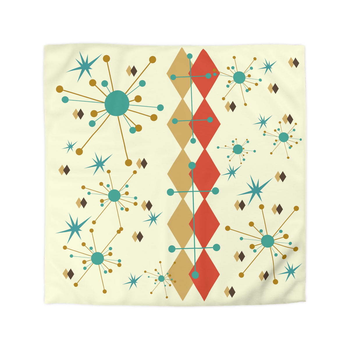 Mid Century Modern Bedding, Atomic Starburst, Sputnik, Franciscan Design, MID Mod Retro, Microfiber Duvet Cover - Mid Century Modern Gal