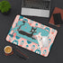 Mid Century Modern Atomic Cat Desk Mat, Pink, Teal, Cute And Kitschy Retro Office Decor - Mid Century Modern Gal