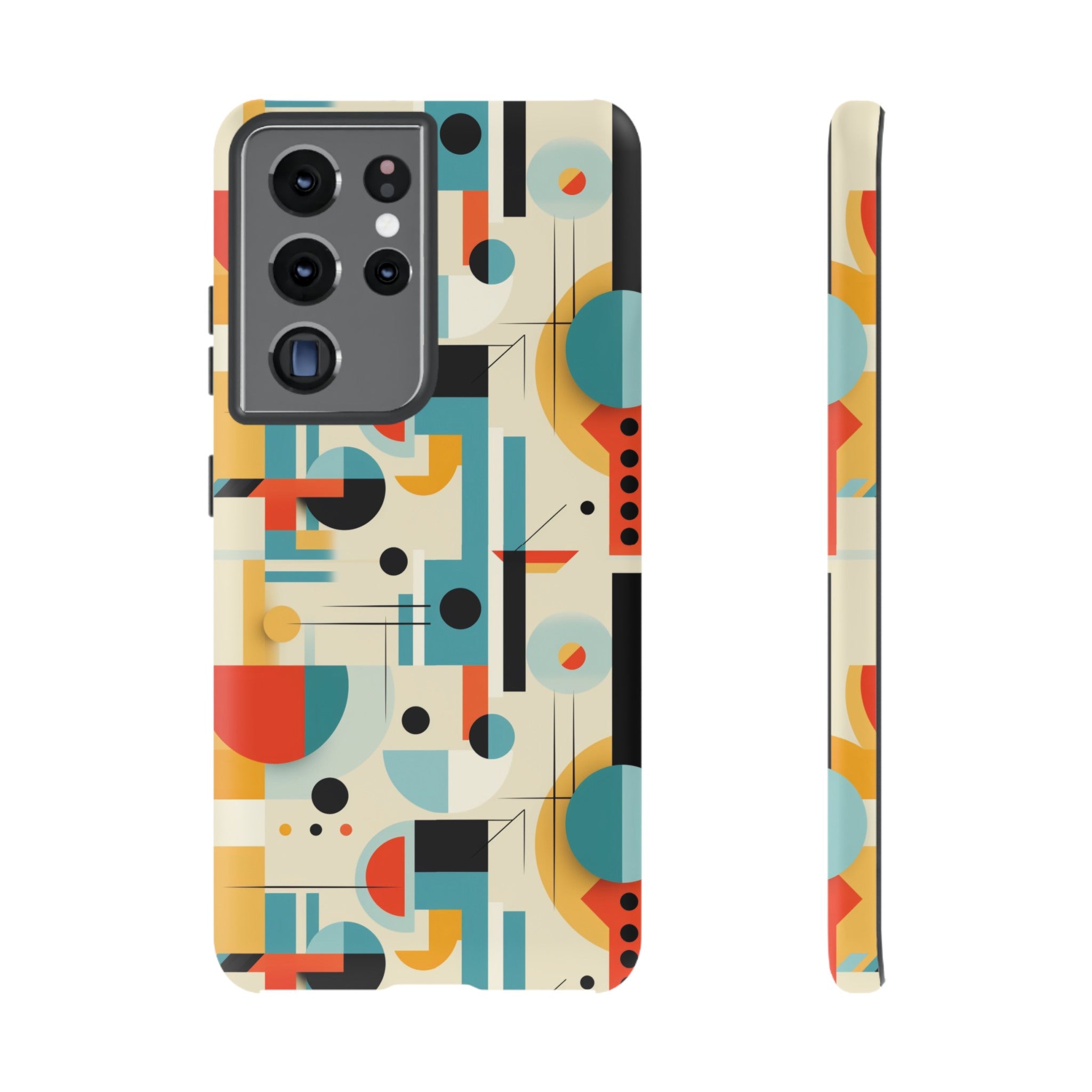 Bauhaus Designed Mid Mod Geometric Groovy Smart Phone, iPhone, Samsung Compatible Tough Cases