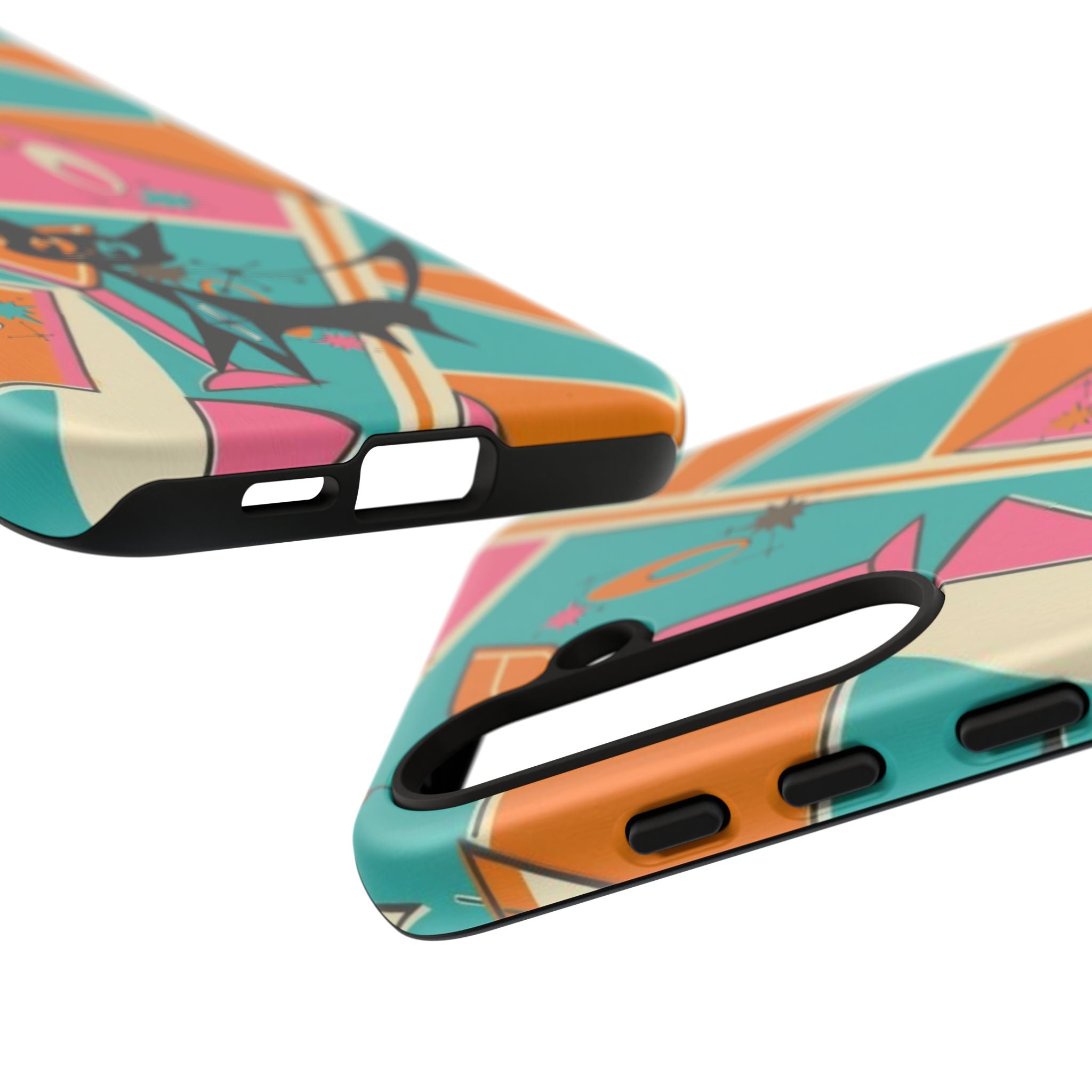 Atomic Cat Mid Mod Retro Cat Phone Case - Tough Cases for Stylish Cat Lovers
