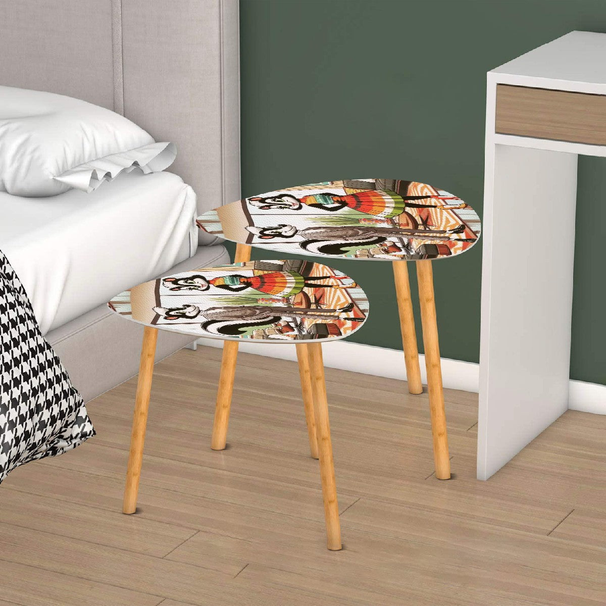 Mr. And Mrs. Kitschy Mid Century Modern Skunk Mod Fun Nesting Tables - Mid Century Modern Gal