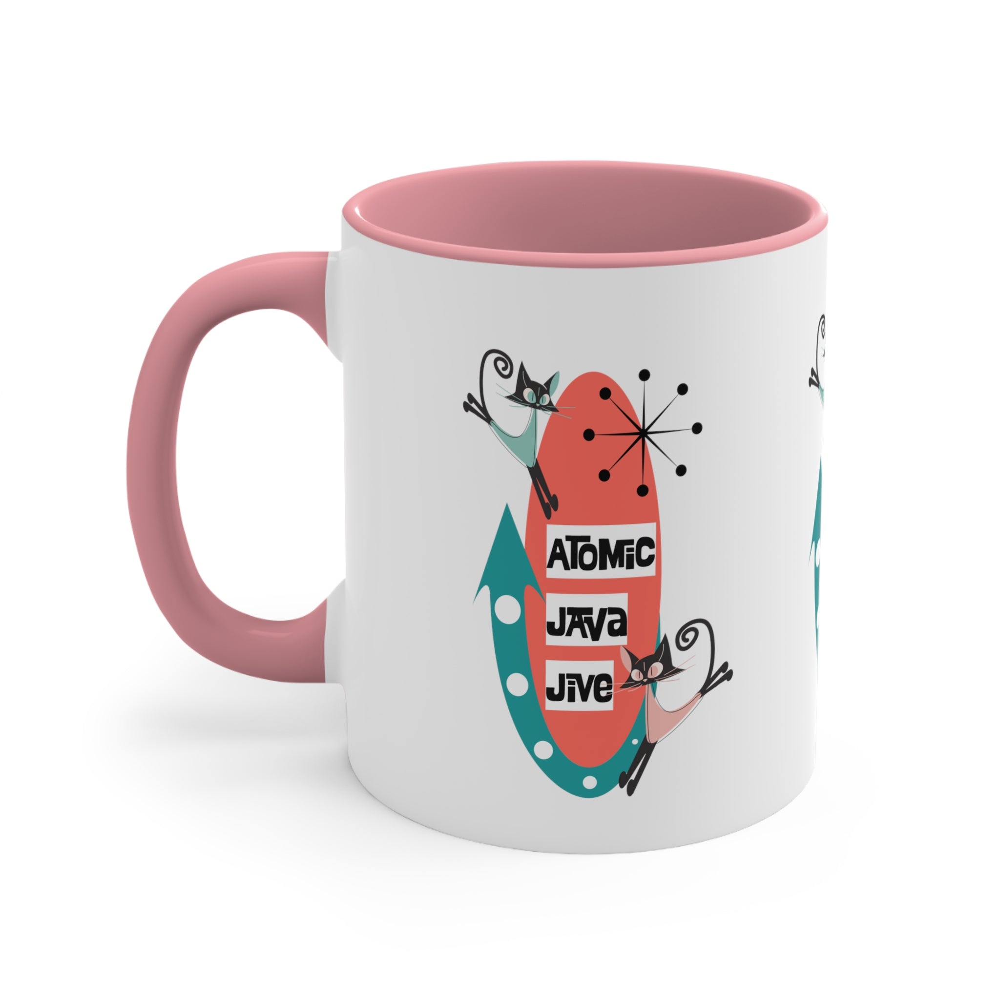 Atomic Cat, Mid Century Modern Coffee Mug For Coffee Lover, Atomic Java Jive, Kitschy Fun Gifts For Co-worker, Mom, Bestie - Mid Century Modern Gal