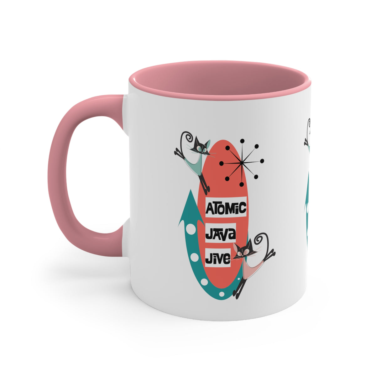 Atomic Cat, Mid Century Modern Coffee Mug For Coffee Lover, Atomic Java Jive, Kitschy Fun Gifts For Co-worker, Mom, Bestie - Mid Century Modern Gal