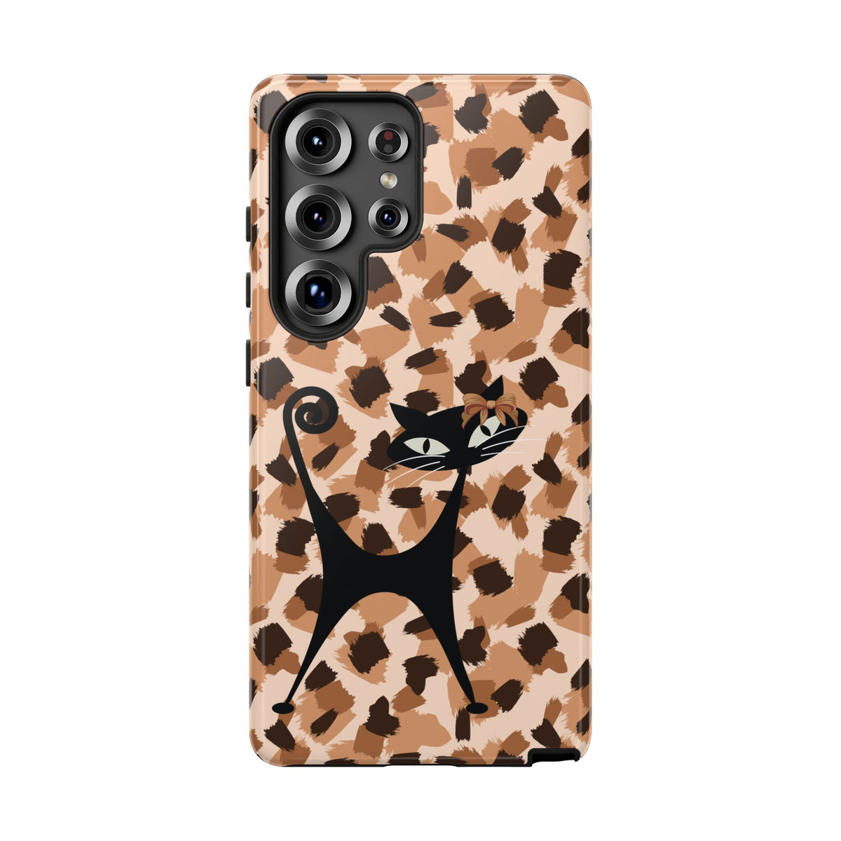 Mid Century Modern Atomic Cat, Animal Print Kitschy Trendy Smart Phone Tough Cases