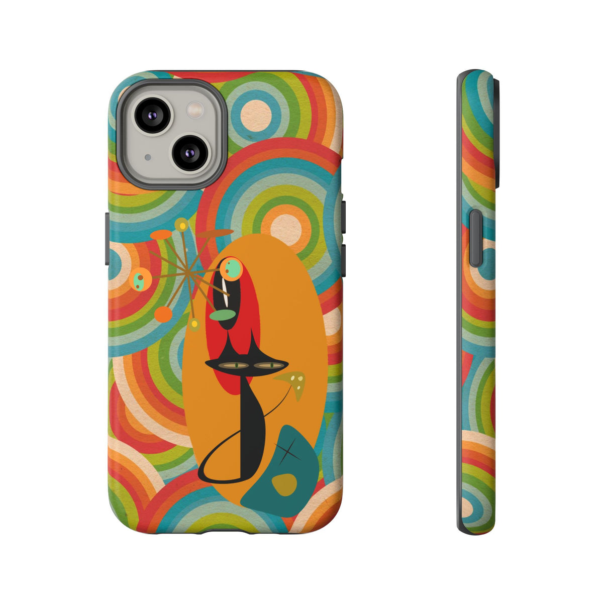 Atomic Cat, Retro 70's Pattern, MCM Smart Phone Tough Phone Case