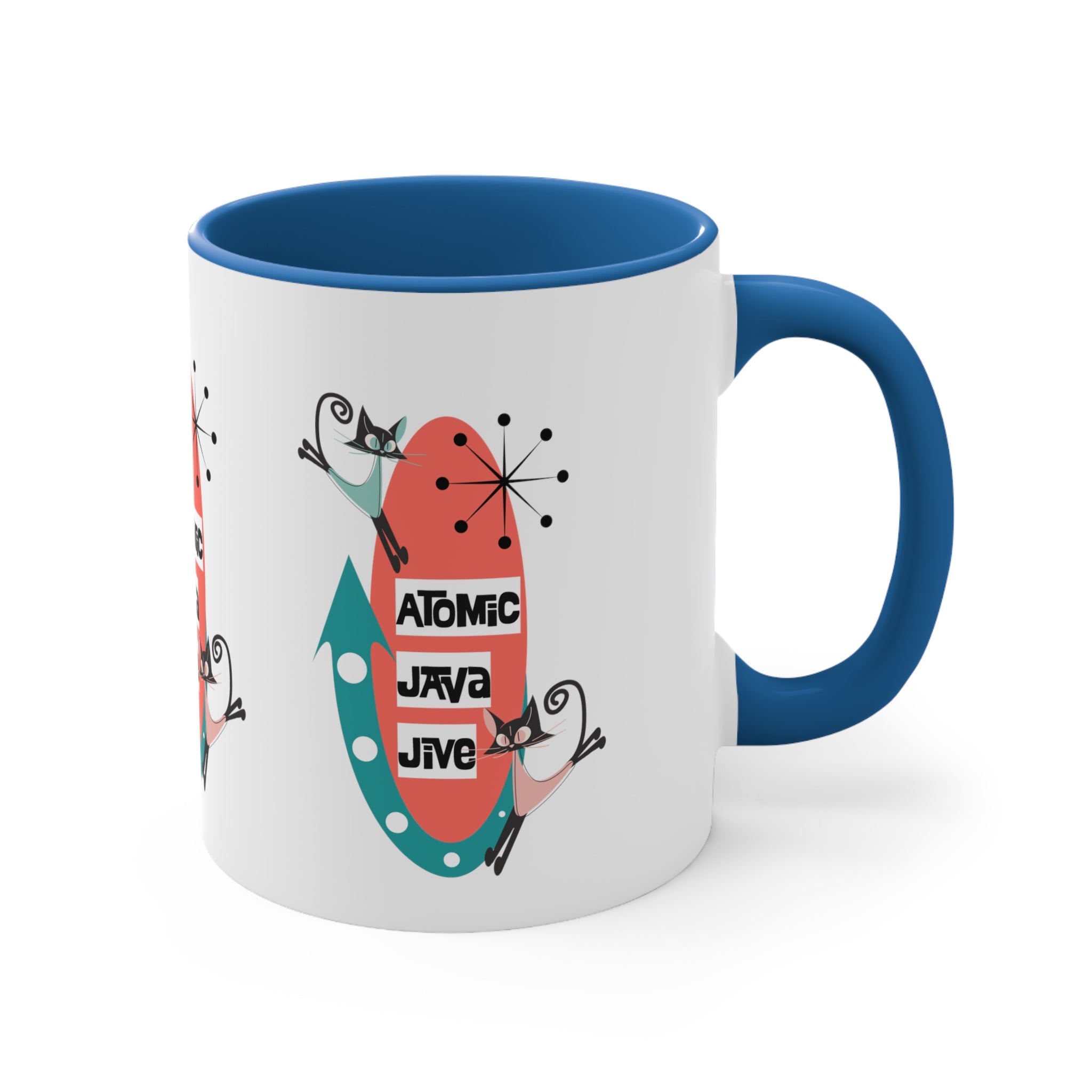 Atomic Cat, Mid Century Modern Coffee Mug For Coffee Lover, Atomic Java Jive, Kitschy Fun Gifts For Co-worker, Mom, Bestie - Mid Century Modern Gal