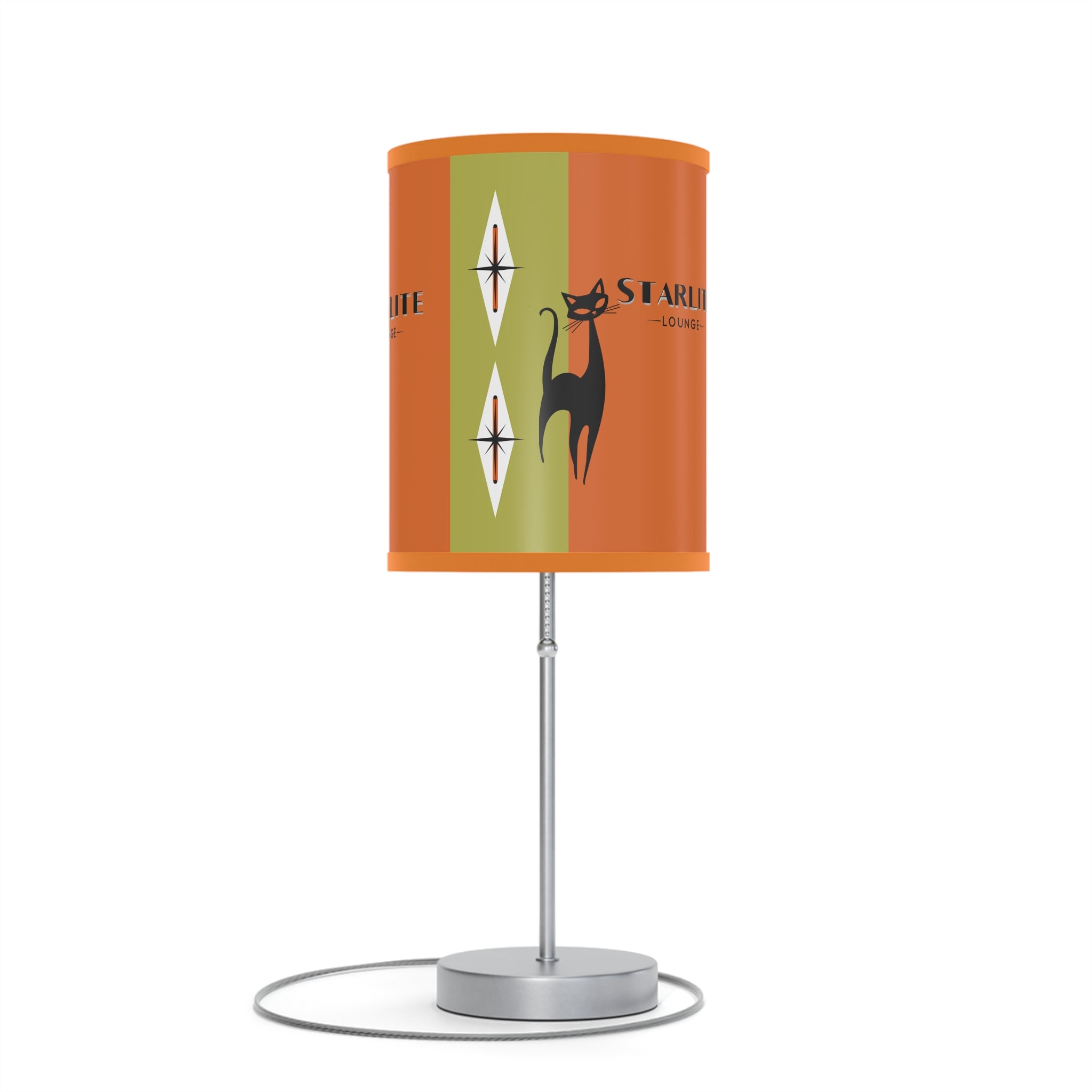 Atomic Cat Starlite Lounge, Mid Century Modern Retro Cat Design Table Lamp - Unique Home Decor for Cat Lovers - Mid Century Modern Gal