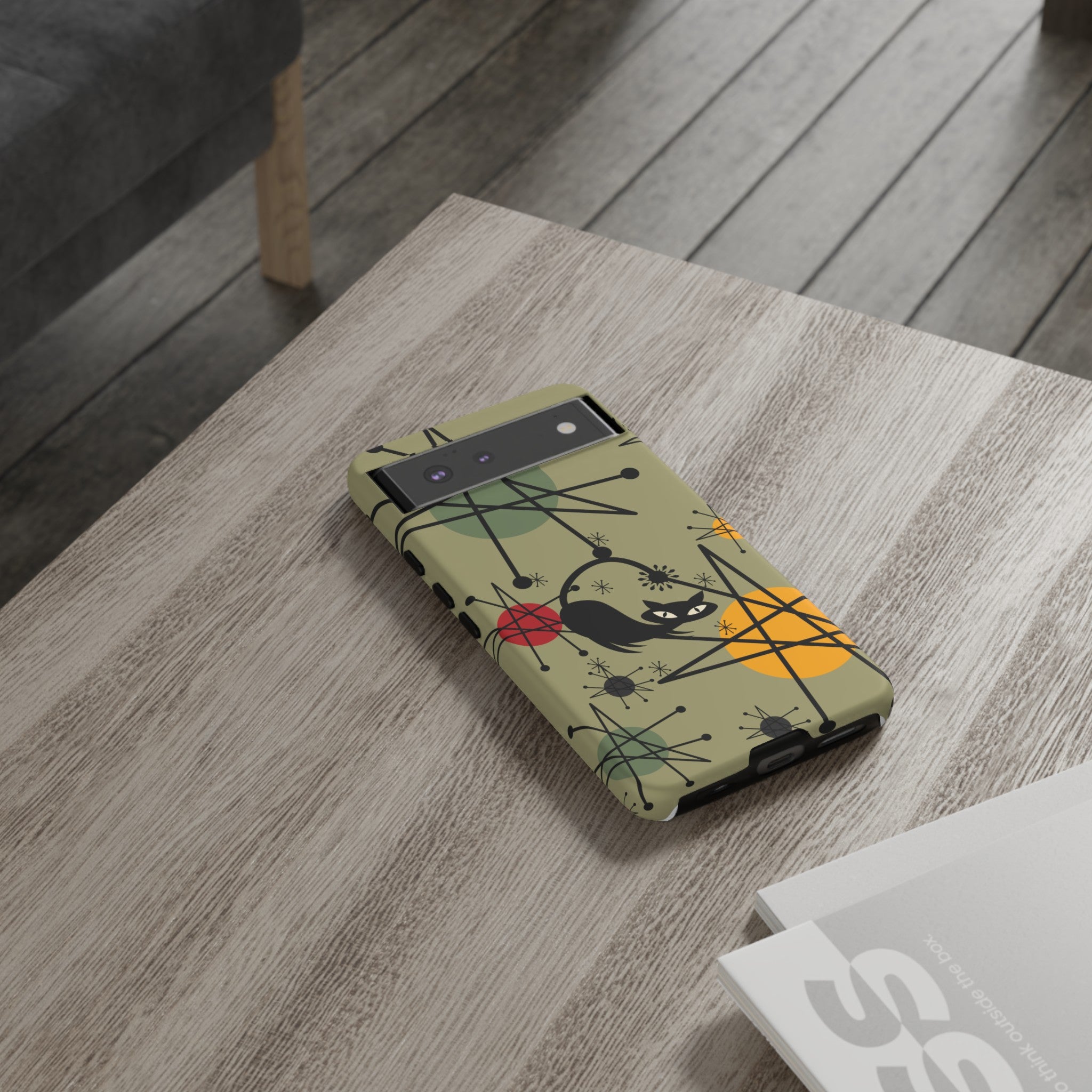 Mid Century Modern Atomic Cat, Retro Chic Groovy Mod Samsung, Smart Phone Tough Cases - Mid Century Modern Gal