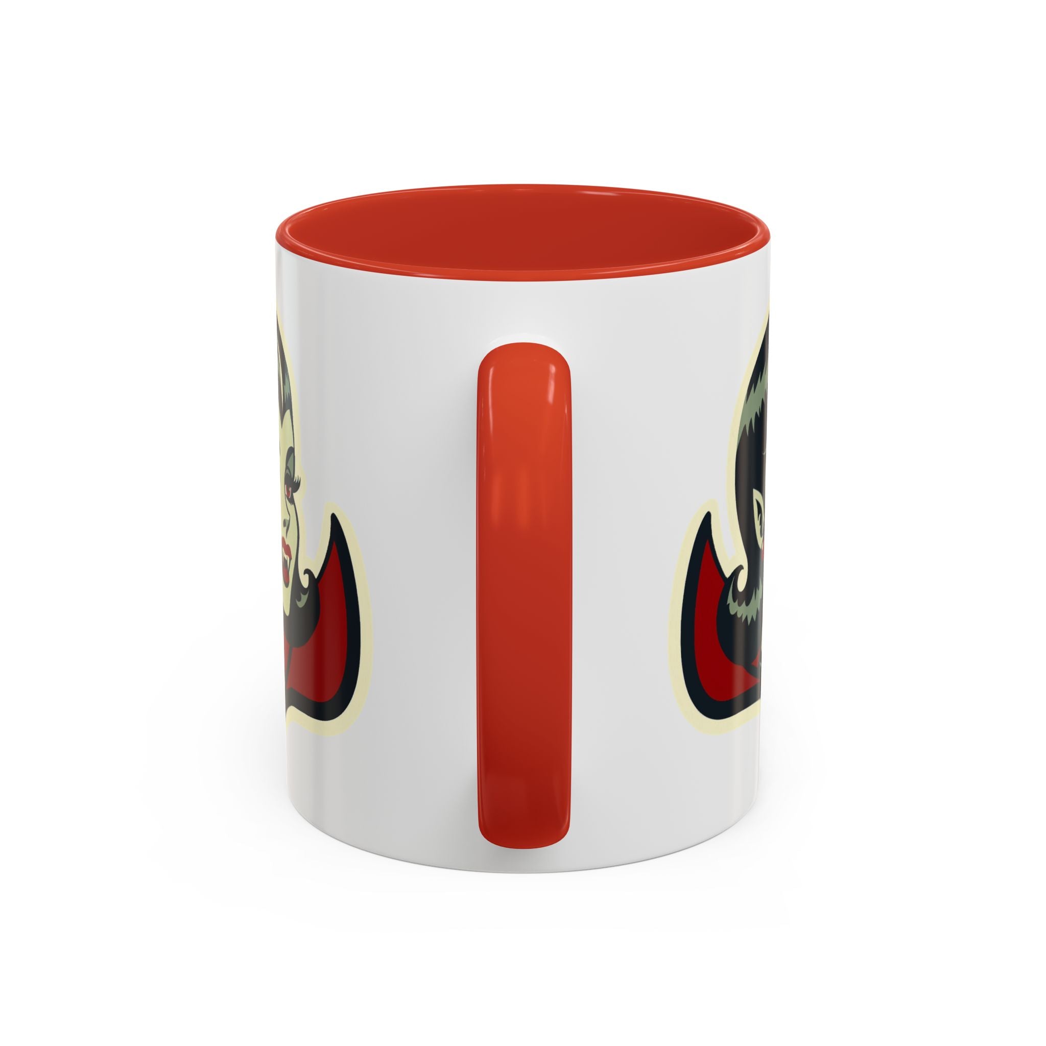 Vampire Dracula Girl Halloween Goth Horror Buff MCM Accent Coffee Mug - Mid Century Modern Gal
