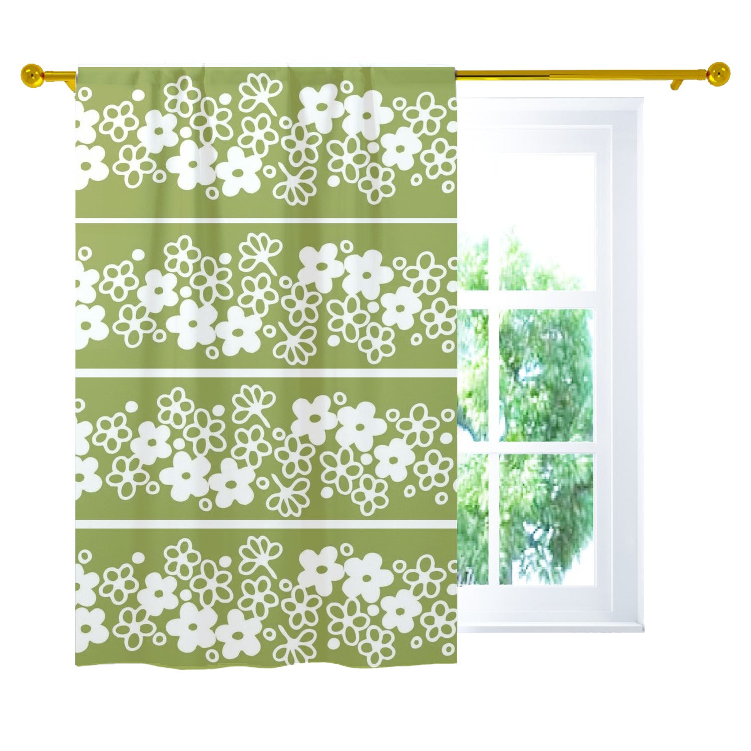 Pyrex Crazy Daisy Single Panel Curtain - Mid Century Modern Gal