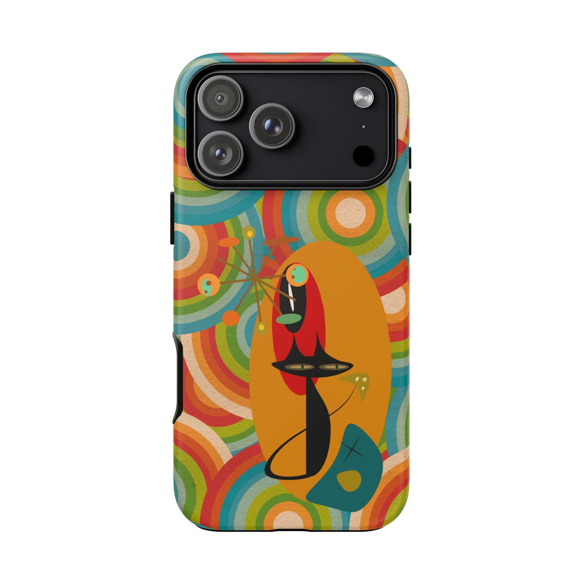 Atomic Cat, Retro 70's Pattern, MCM Smart Phone Tough Phone Case
