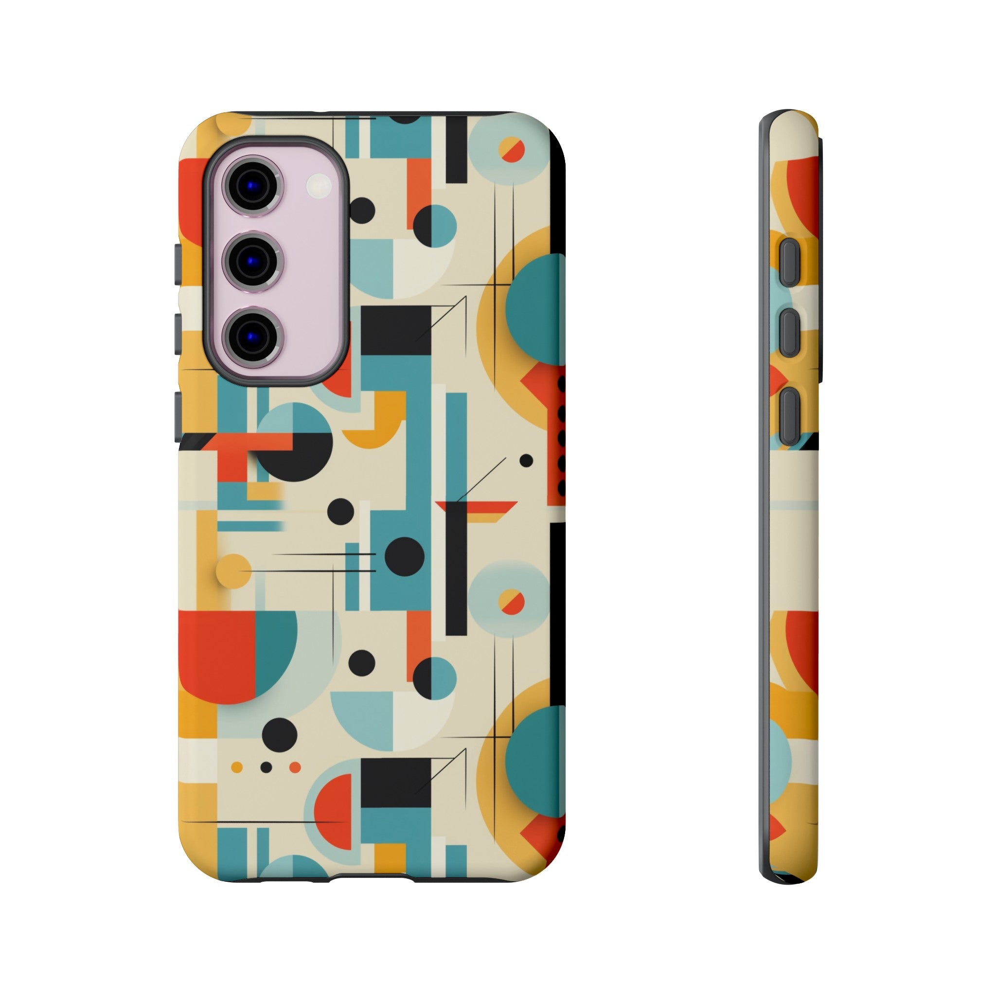 Bauhaus Designed Mid Mod Geometric Groovy Smart Phone, iPhone, Samsung Compatible Tough Cases