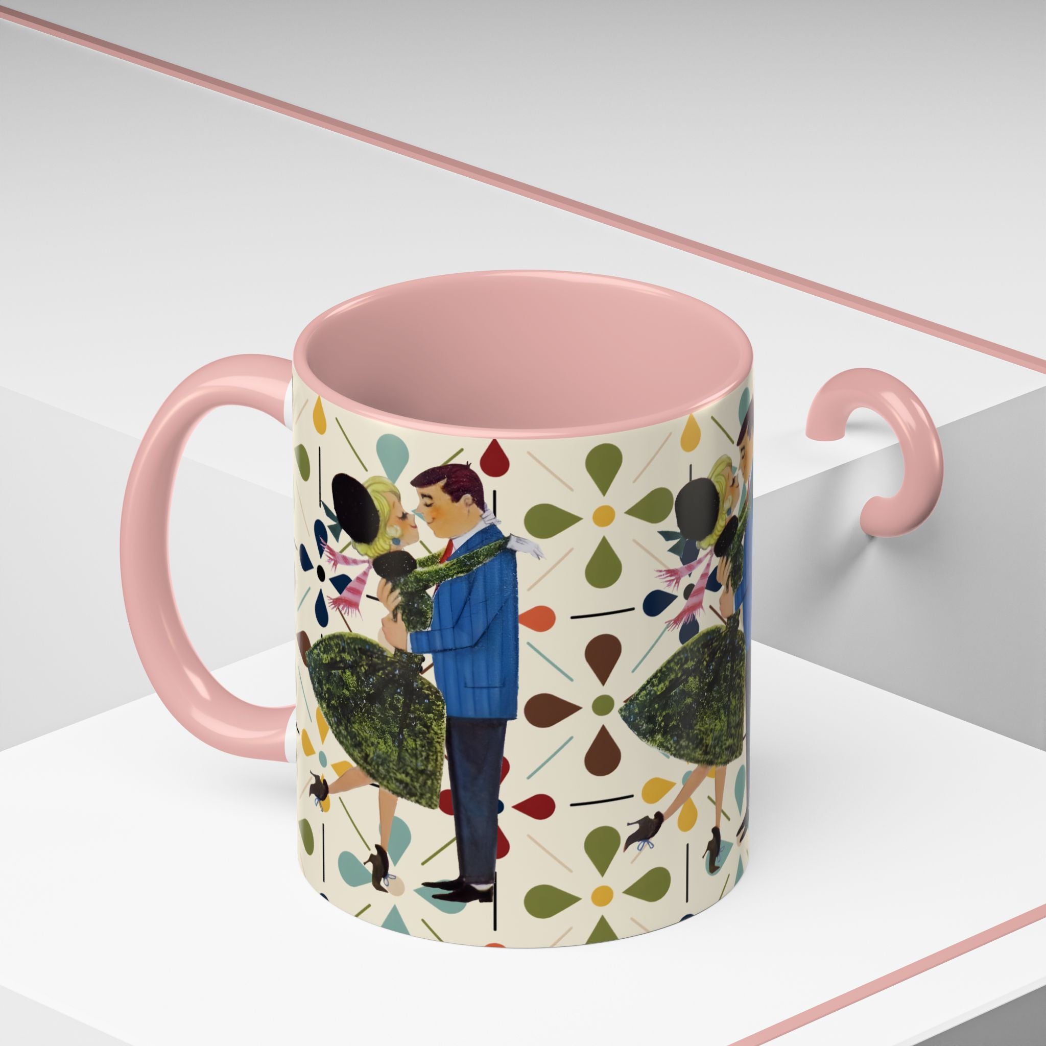 Mid Century Modern 50s Christmas Scandi Flower Kitschy Mug - Mid Century Modern Gal