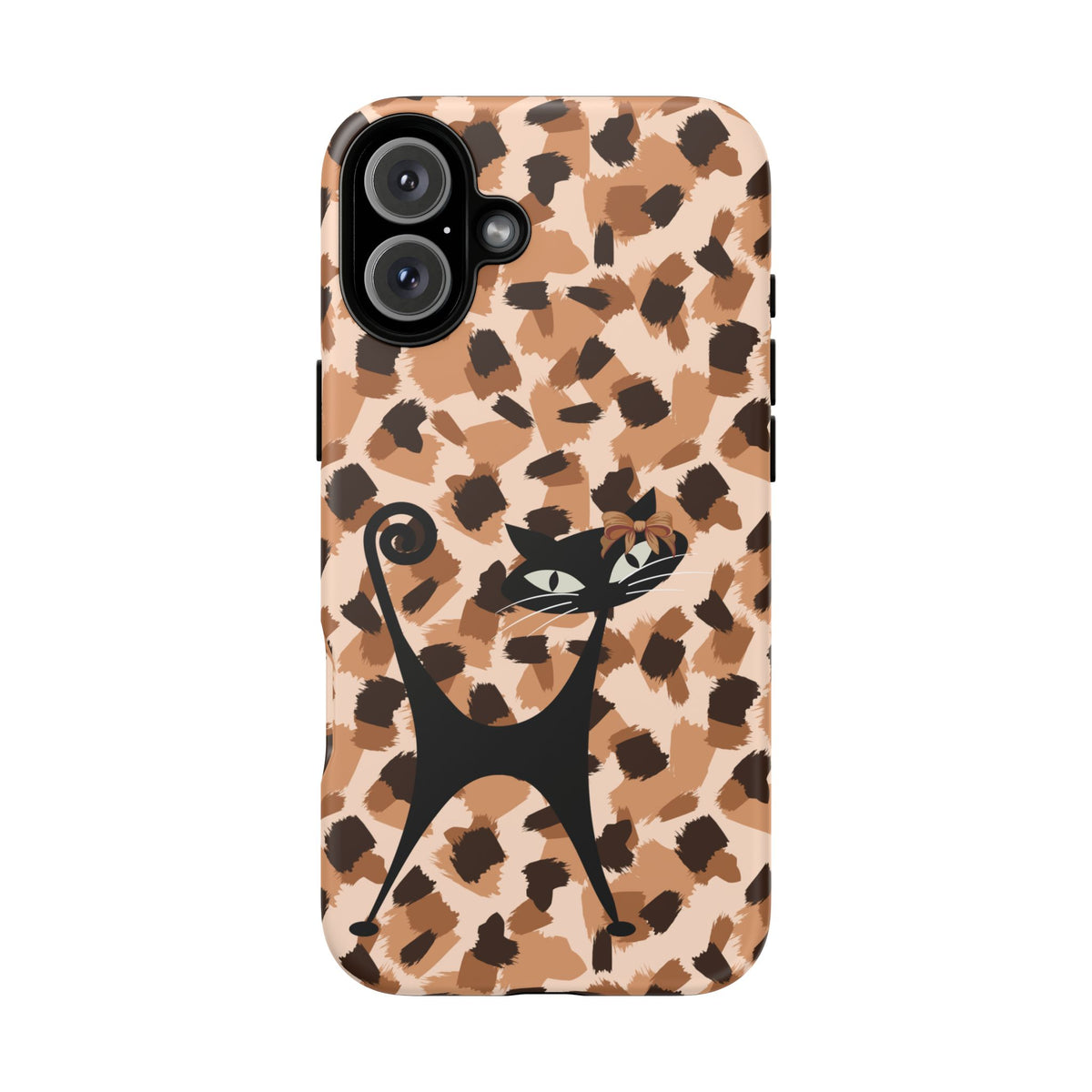 Mid Century Modern Atomic Cat, Animal Print Kitschy Trendy Smart Phone Tough Cases