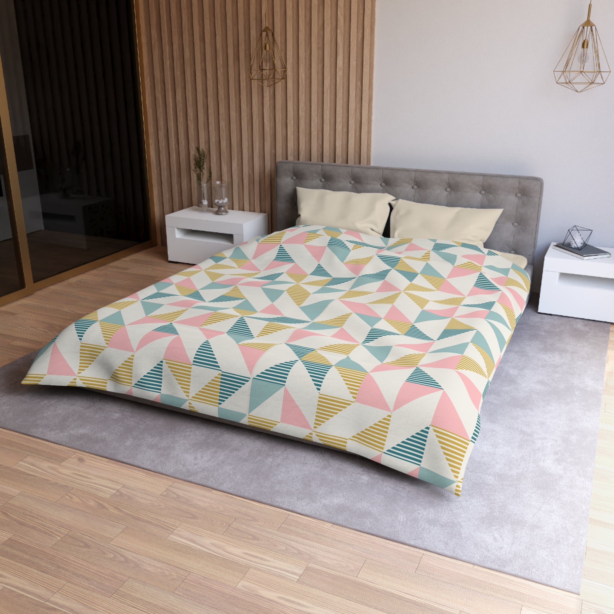 Mid Century Modern Geometric Retro Duvet Cover - Modern and Colorful Bedding - Mid Century Modern Gal