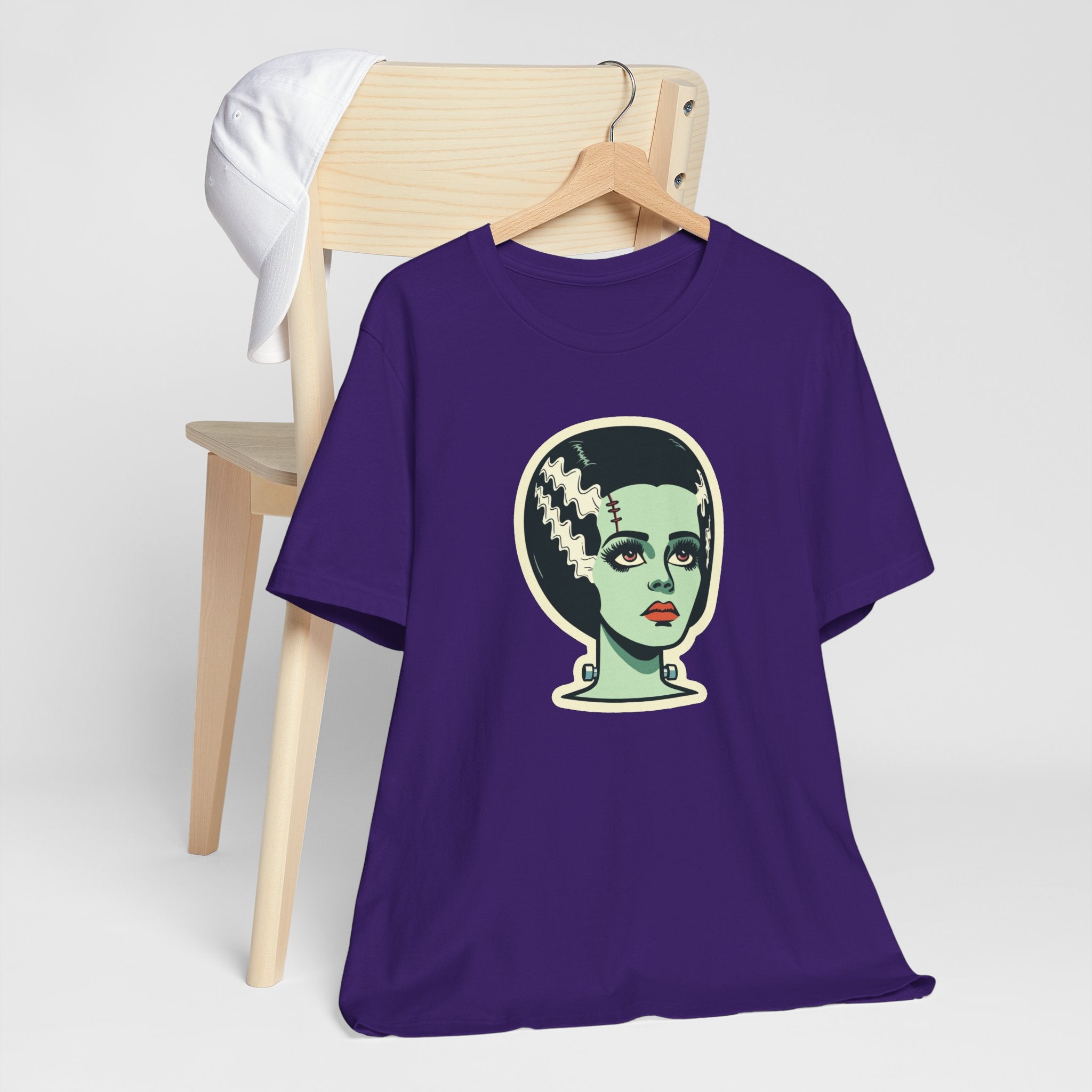 Bride of Frankenstein Retro Mid Mod Horror Buff Halloween Unisex T-Shirt - Mid Century Modern Gal