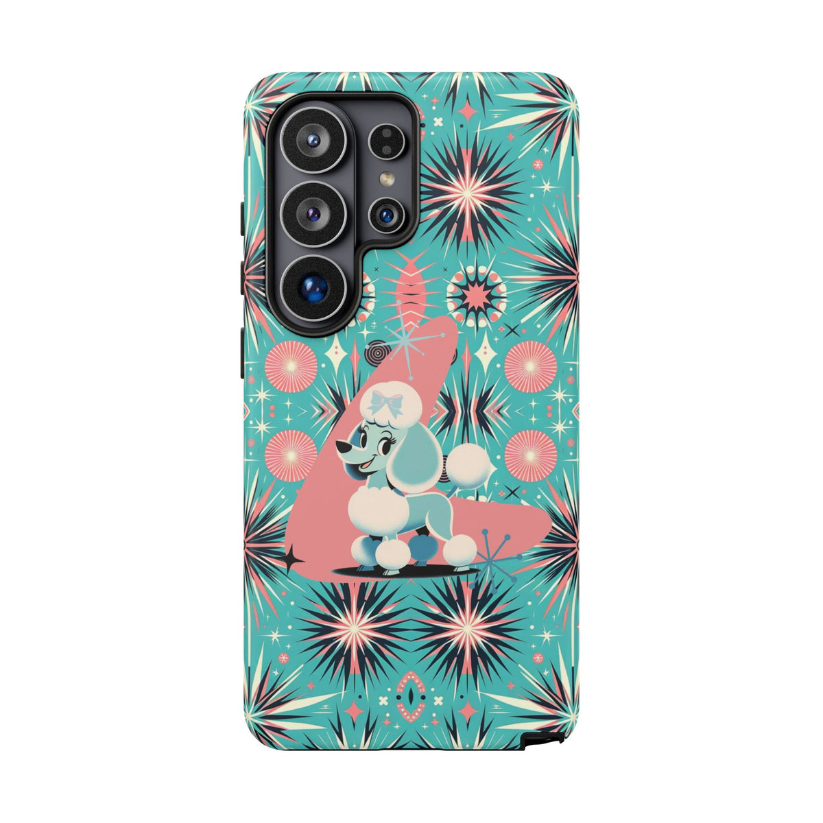 1950s Mid Century Modern Atomic Pink, Poodle Retro Smart Phone Tough Cases