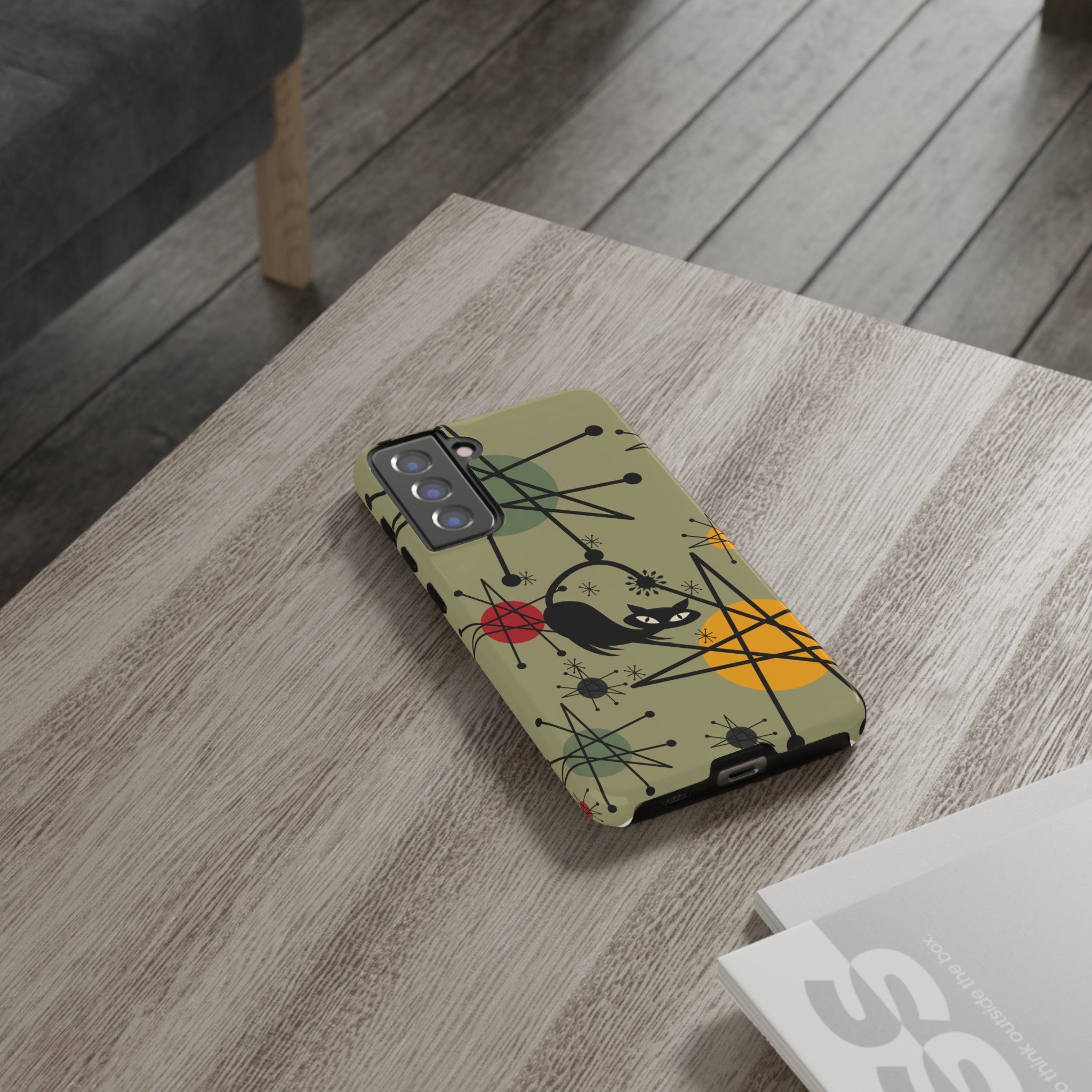 Mid Century Modern Atomic Cat, Retro Chic Groovy Mod Samsung, Smart Phone Tough Cases - Mid Century Modern Gal