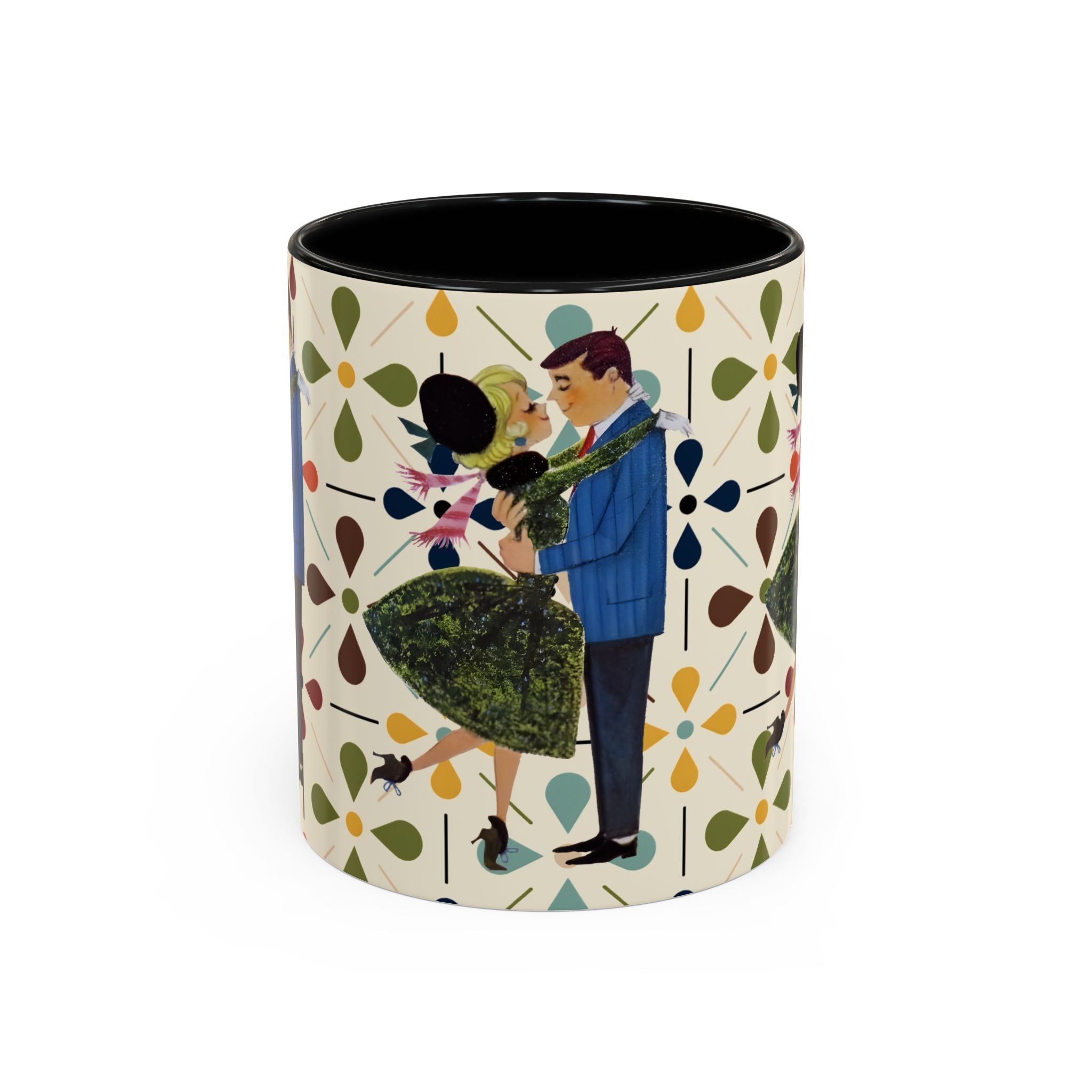 Mid Century Modern 50s Christmas Scandi Flower Kitschy Mug - Mid Century Modern Gal