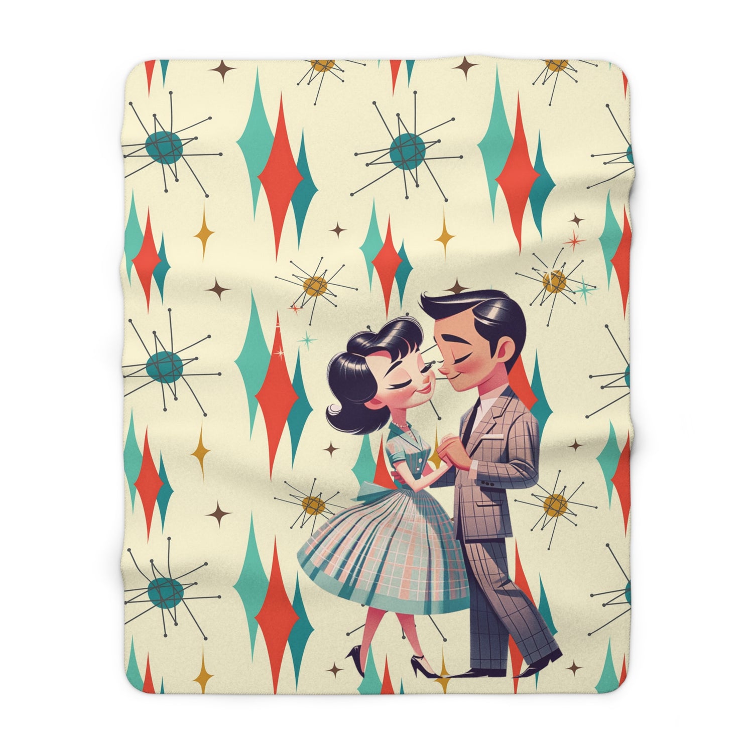 Mid Century 50s Kitschy Christmas Christmas Card Art - Mid Century Modern Gal