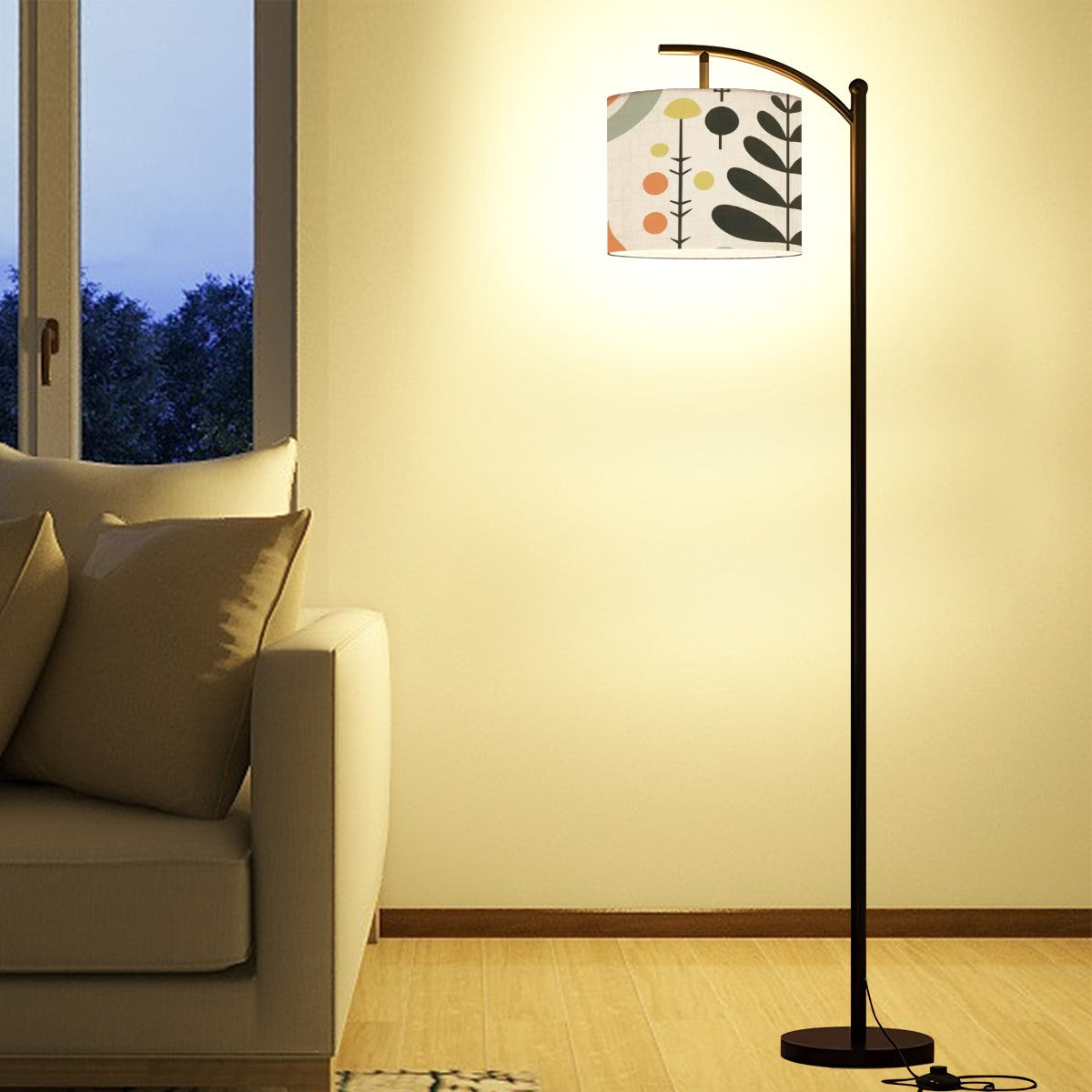 Scandinavian Flower, Mid Century Modern Arc Floor Lamp - Mid Century Modern Gal