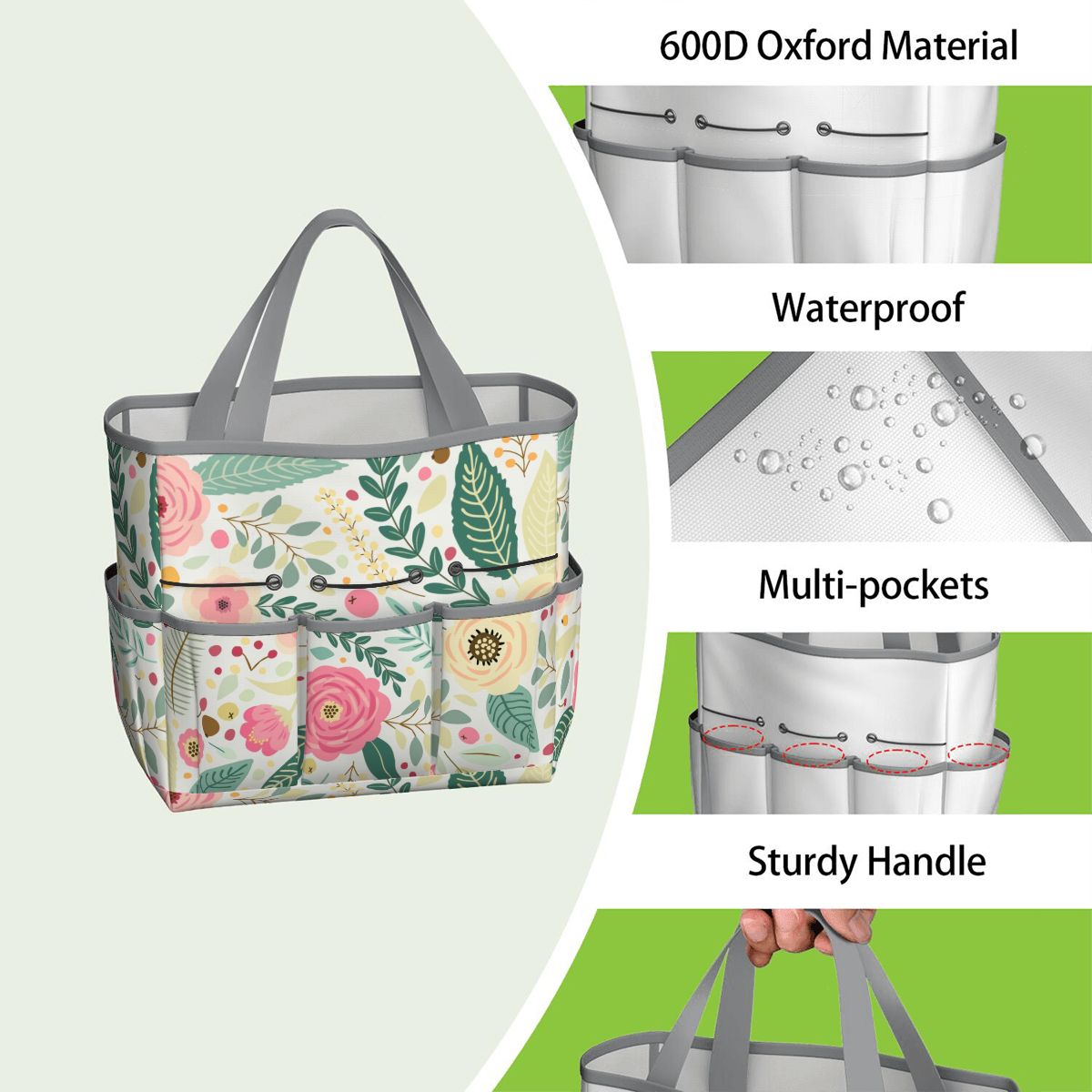 Floral Pink Mid Century Modern Garden Tool Bag - Mid Century Modern Gal