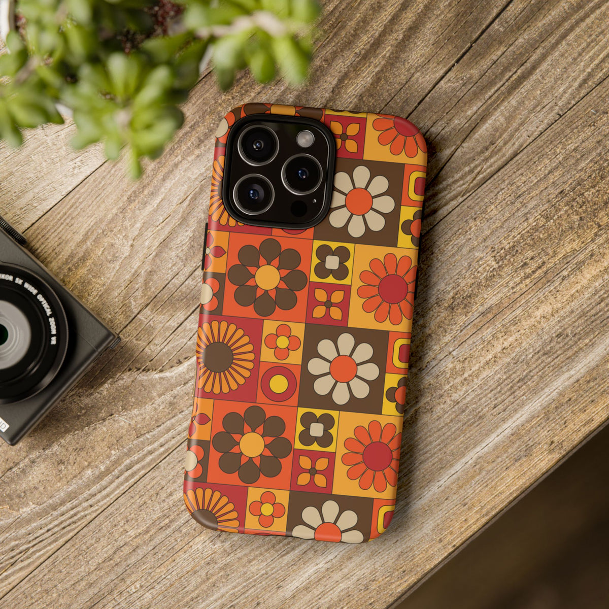 Retro 70s Mid Mod Floral Phone Case | Tough Cases for Flower Lovers