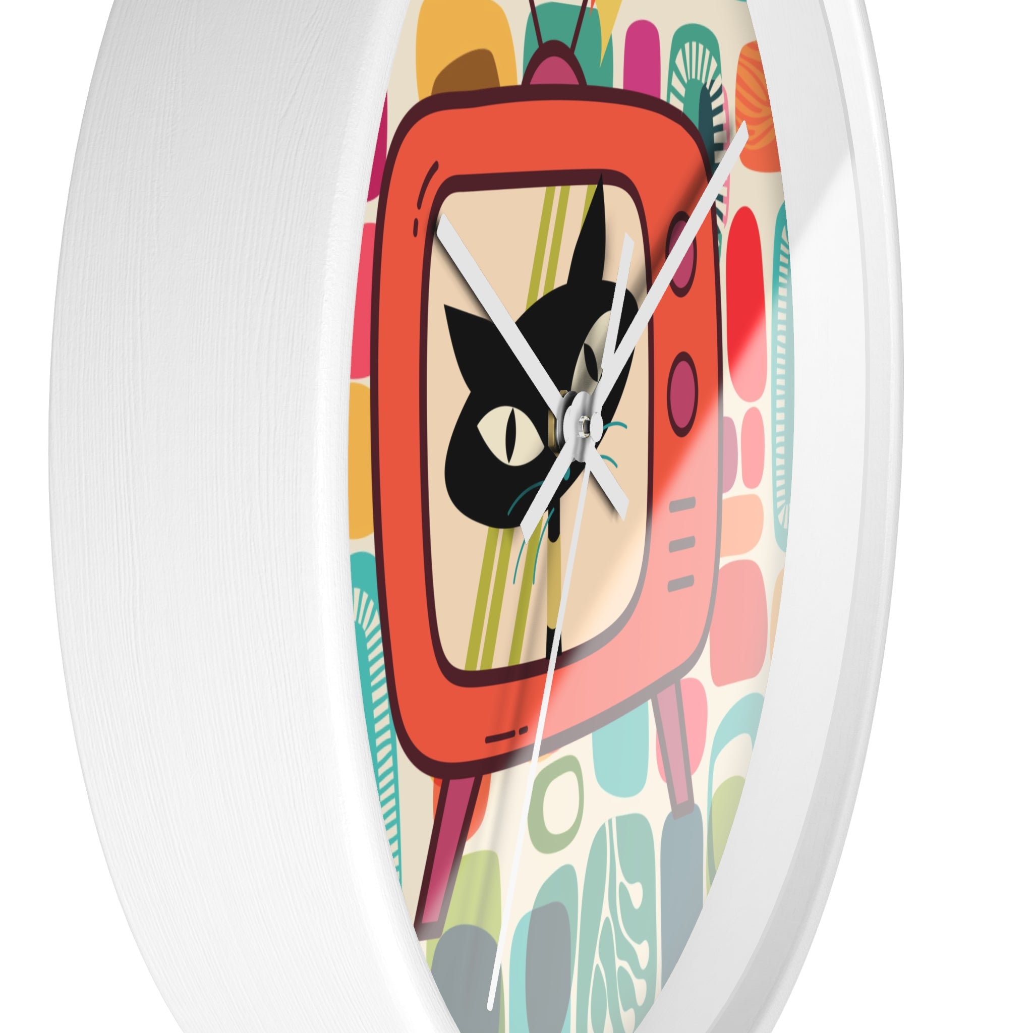Atomic Cat Mid Century Amoeba Designed, Kitschy Kitchen, Livingroom, Den Office MCM Wall Clock - Mid Century Modern Gal
