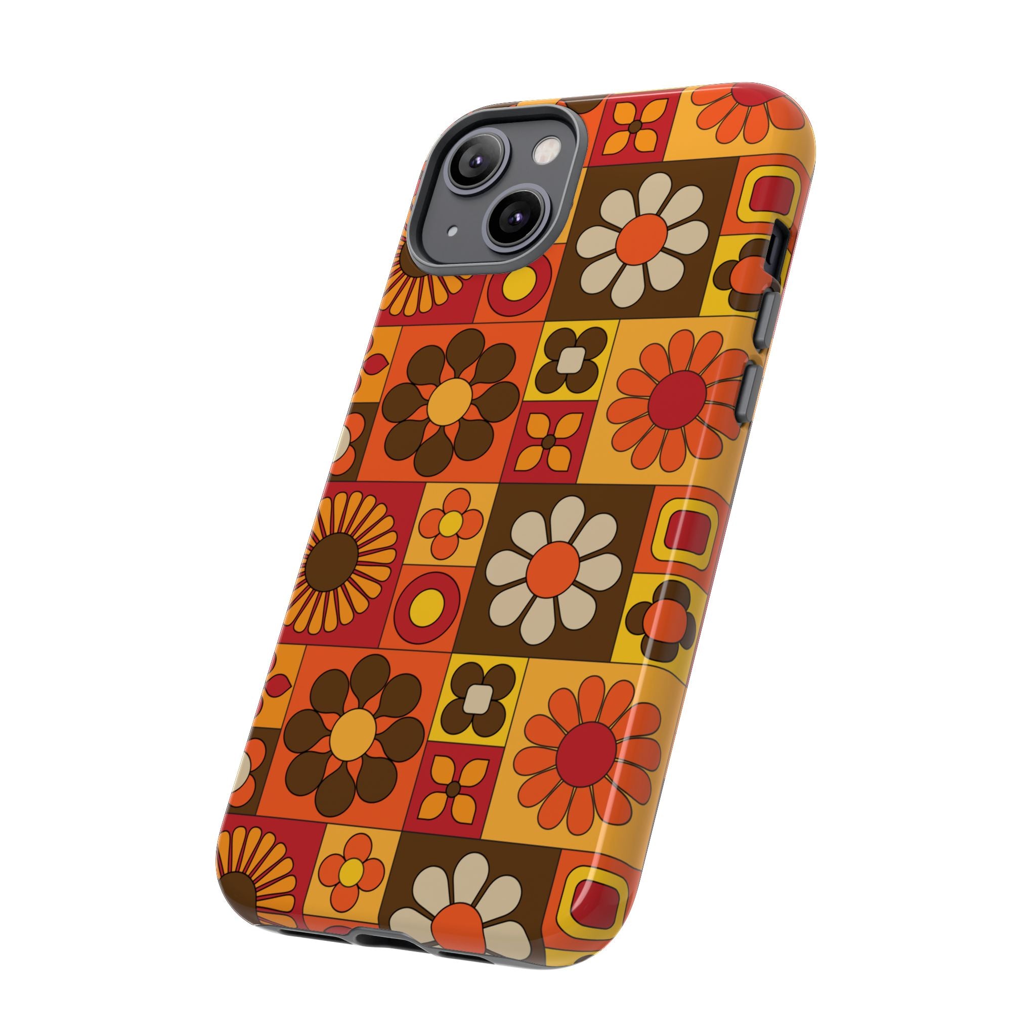 Retro 70s Mid Mod Floral Phone Case | Tough Cases for Flower Lovers