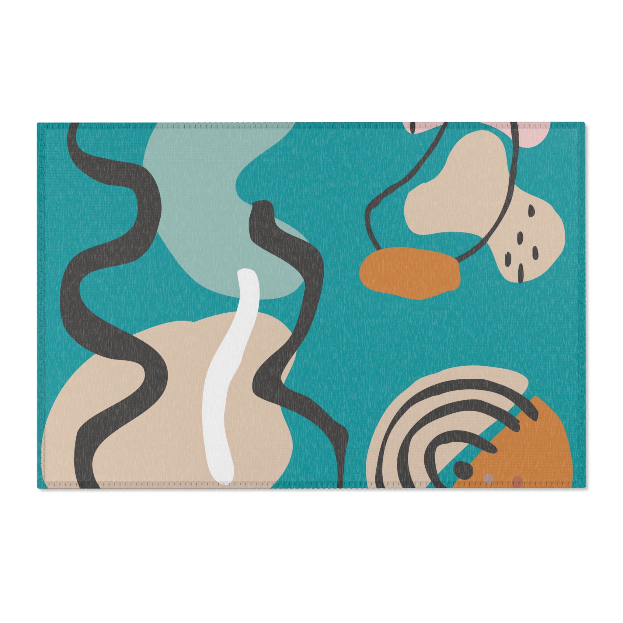 Modern Abstract Area Rug - Stylish Décor for Living Spaces - Mid Century Modern Gal