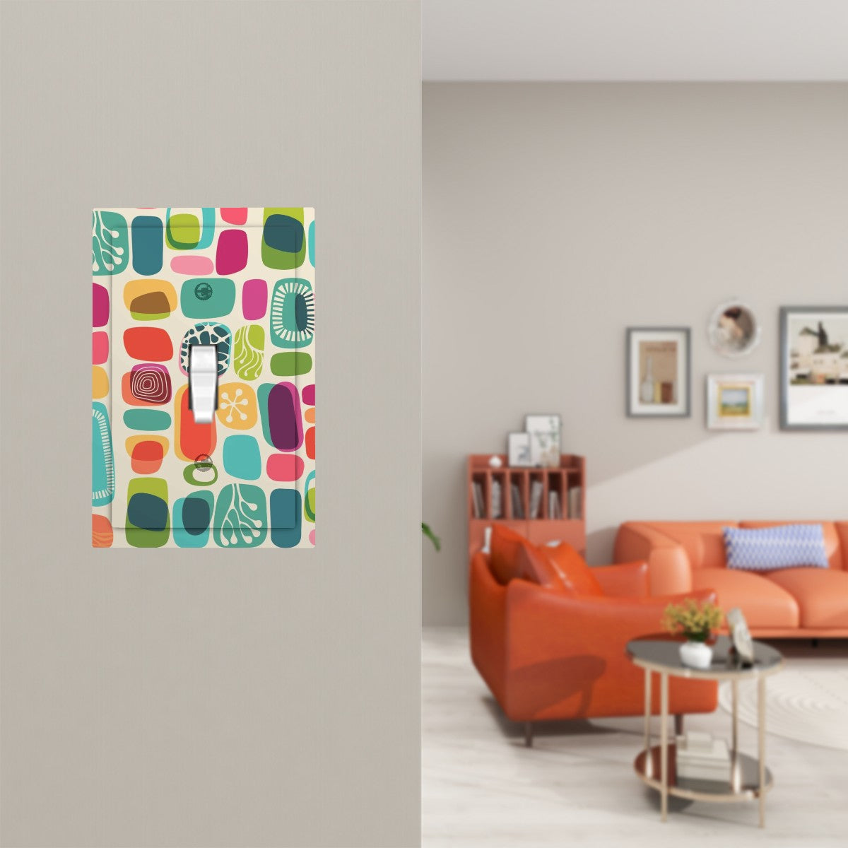 Mid Century Modern Amoeba Designed Modern Switch Cover 1-Gang 1 Toggle - Mid Century Modern Gal
