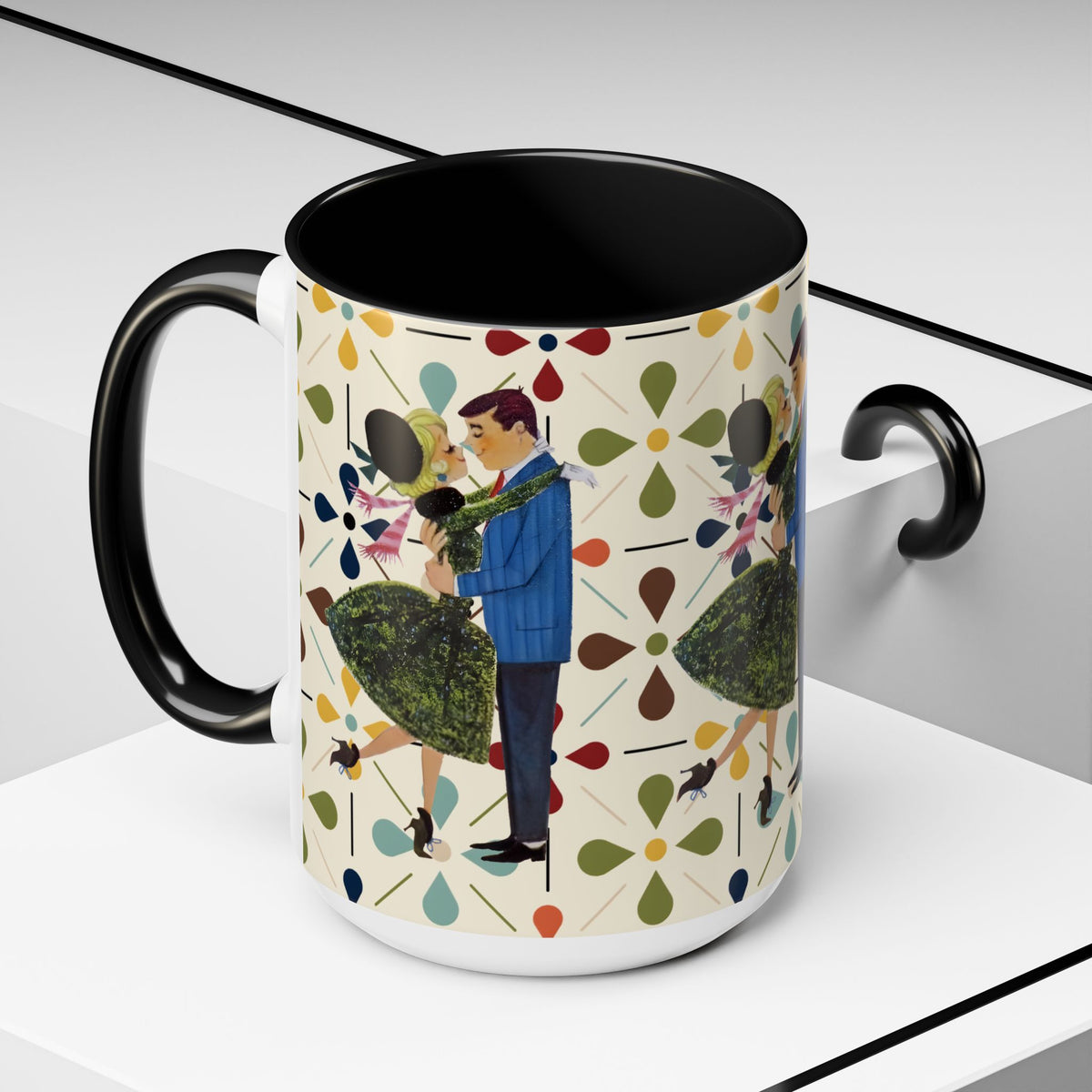 Mid Century Modern 50s Christmas Scandi Flower Kitschy Mug - Mid Century Modern Gal
