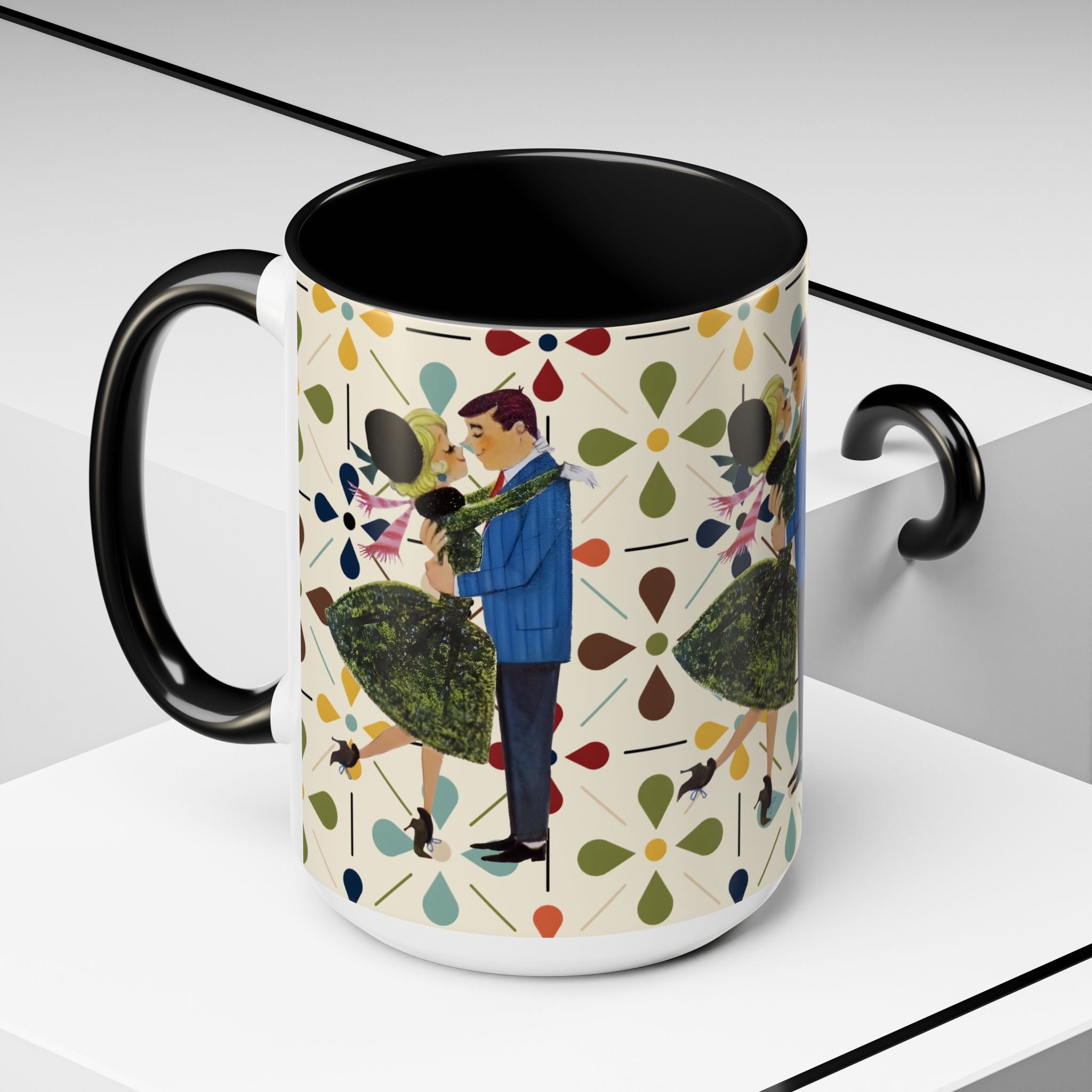 Mid Century Modern 50s Christmas Scandi Flower Kitschy Mug - Mid Century Modern Gal