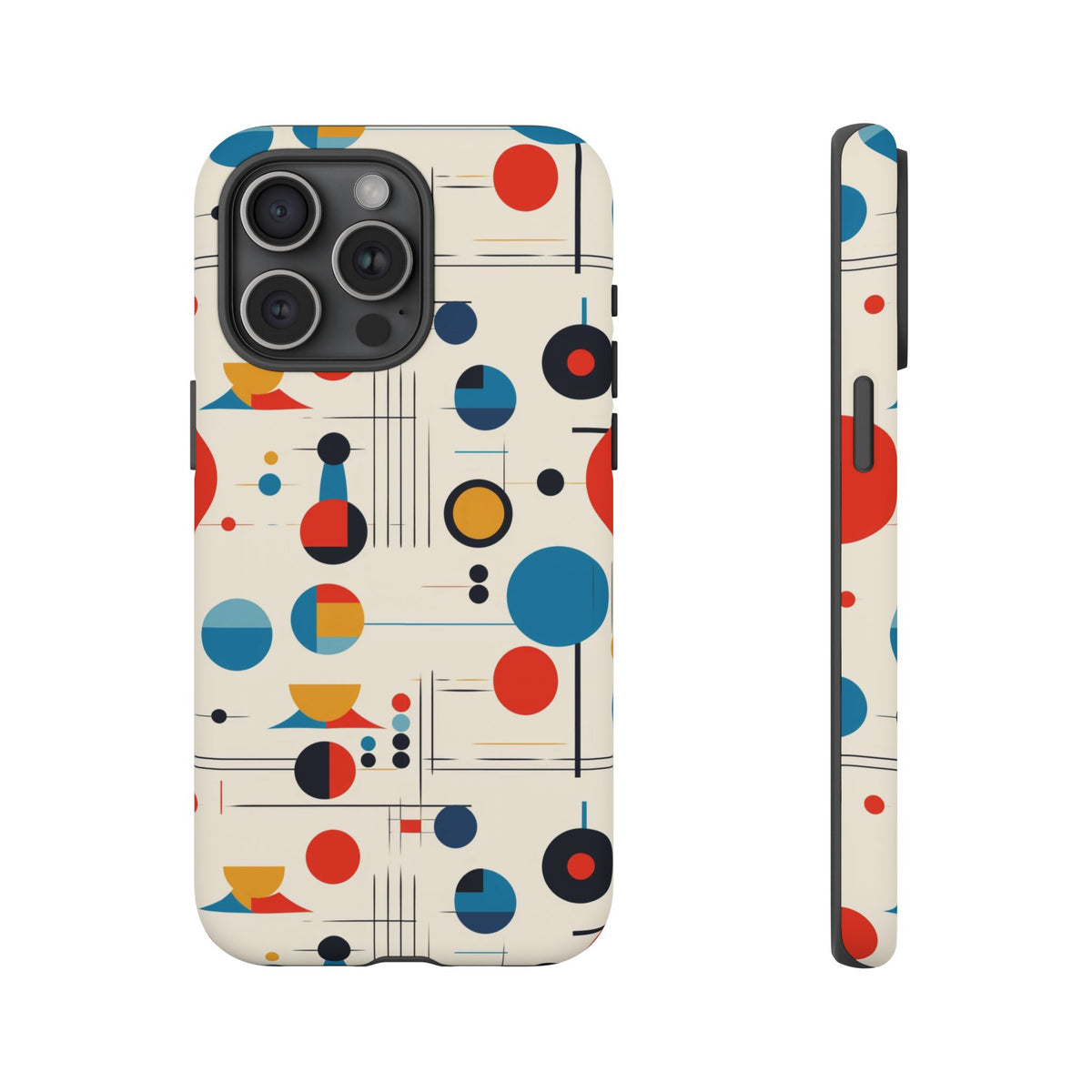 Mid Mod Bauhaus Designed iPhone, Samsung, Pixel Retro Phone Tough Cases