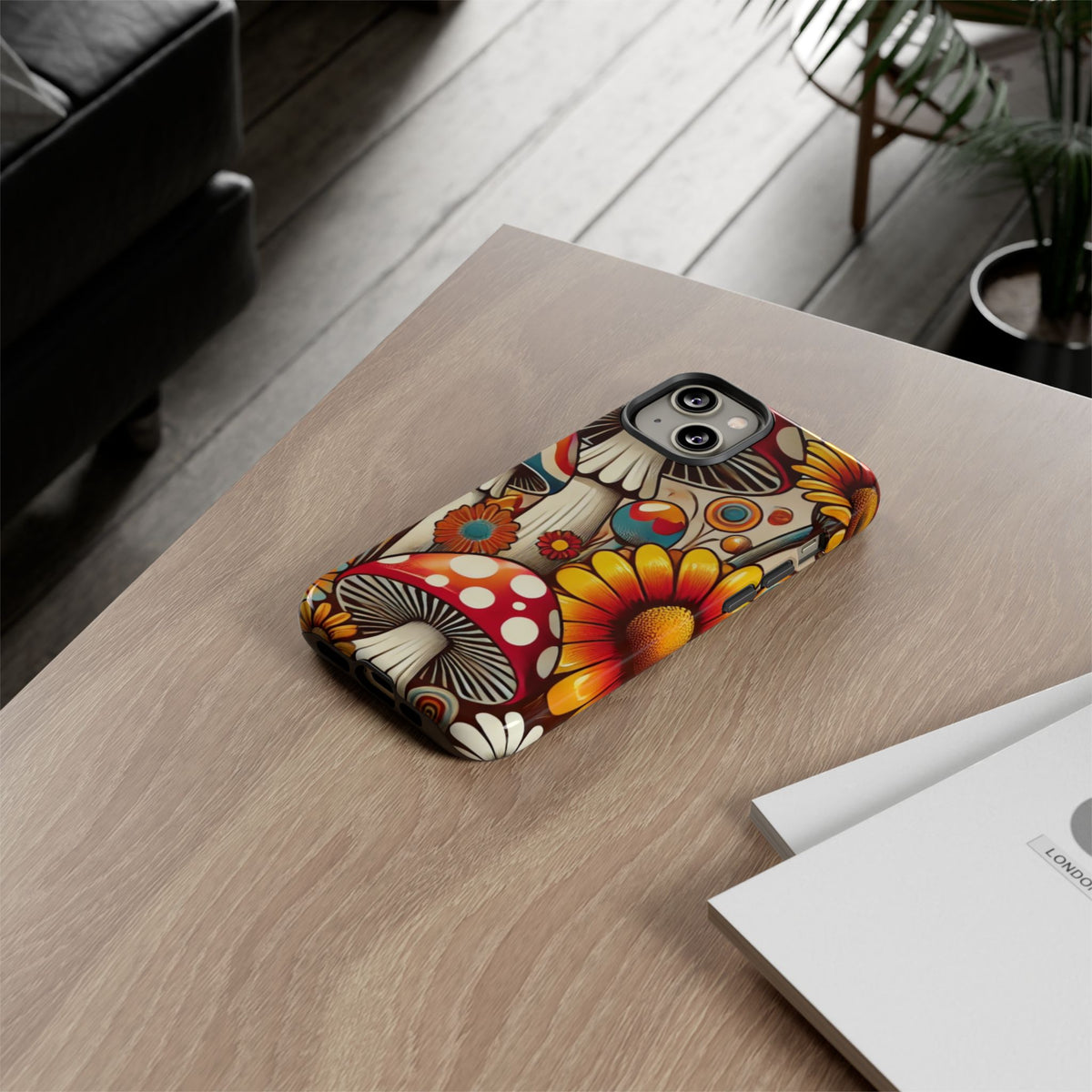 Colorful Mushroom Flower Phone Case - Boho Chic Design