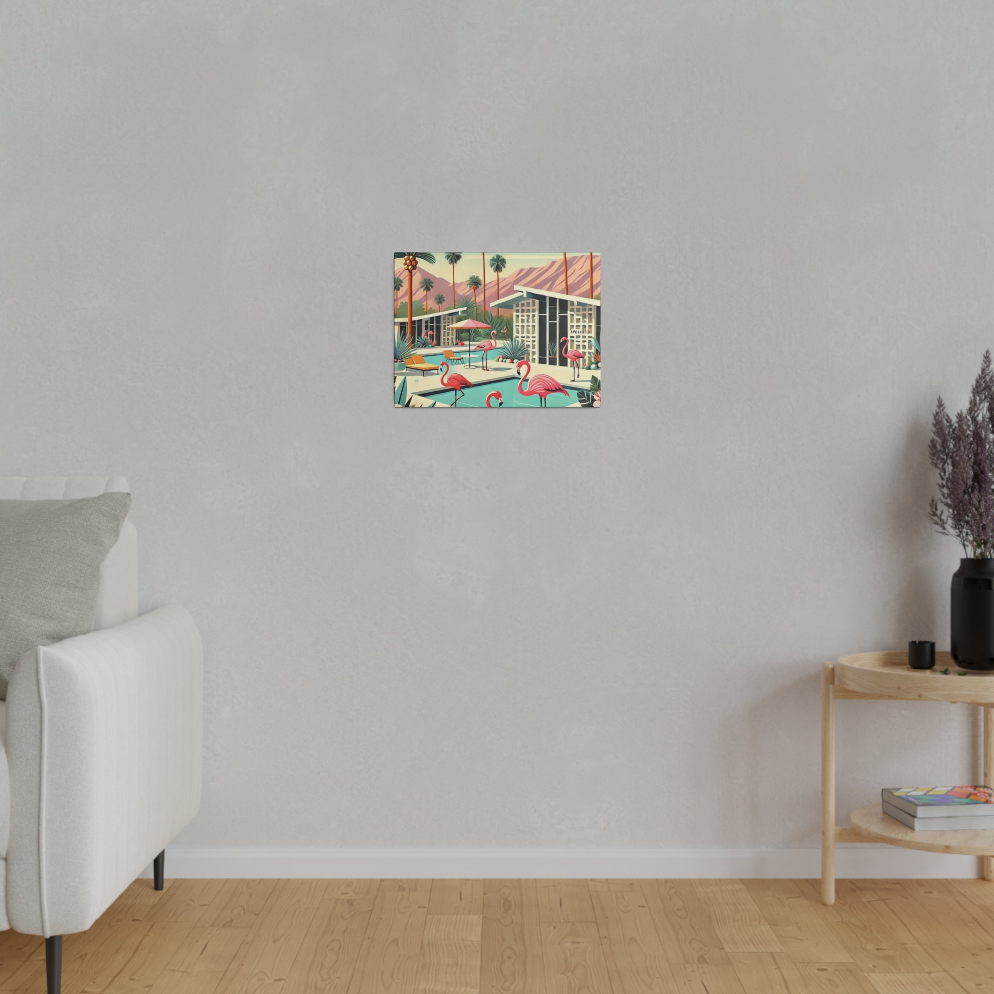 50s Mid Century Modern Wall Art, Palm Springs Flamingo Breeze Block MCM Art - Mid Century Modern Gal