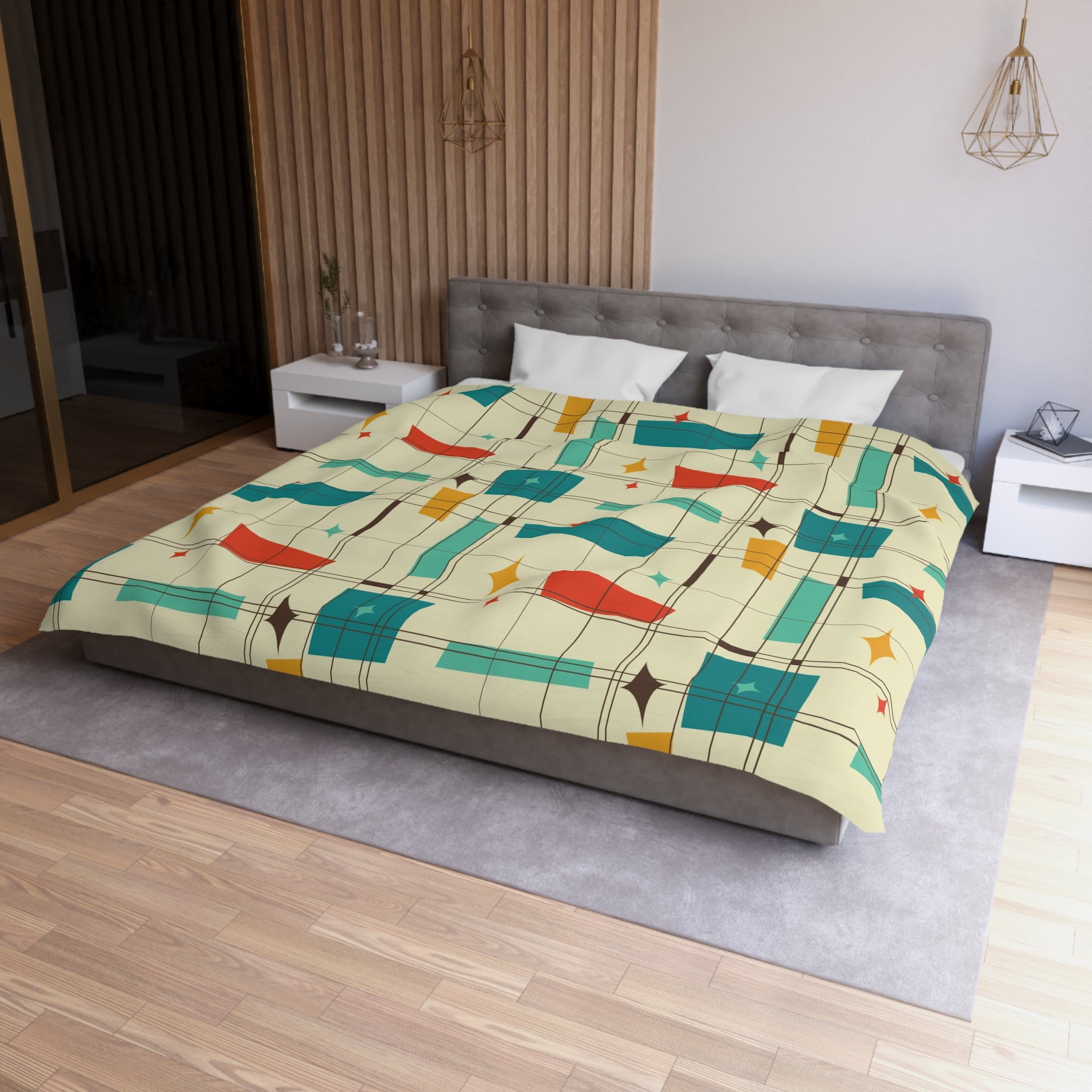 Mid Century Modern Atomic 50s Duvet Cover - Mid Century Modern Gal