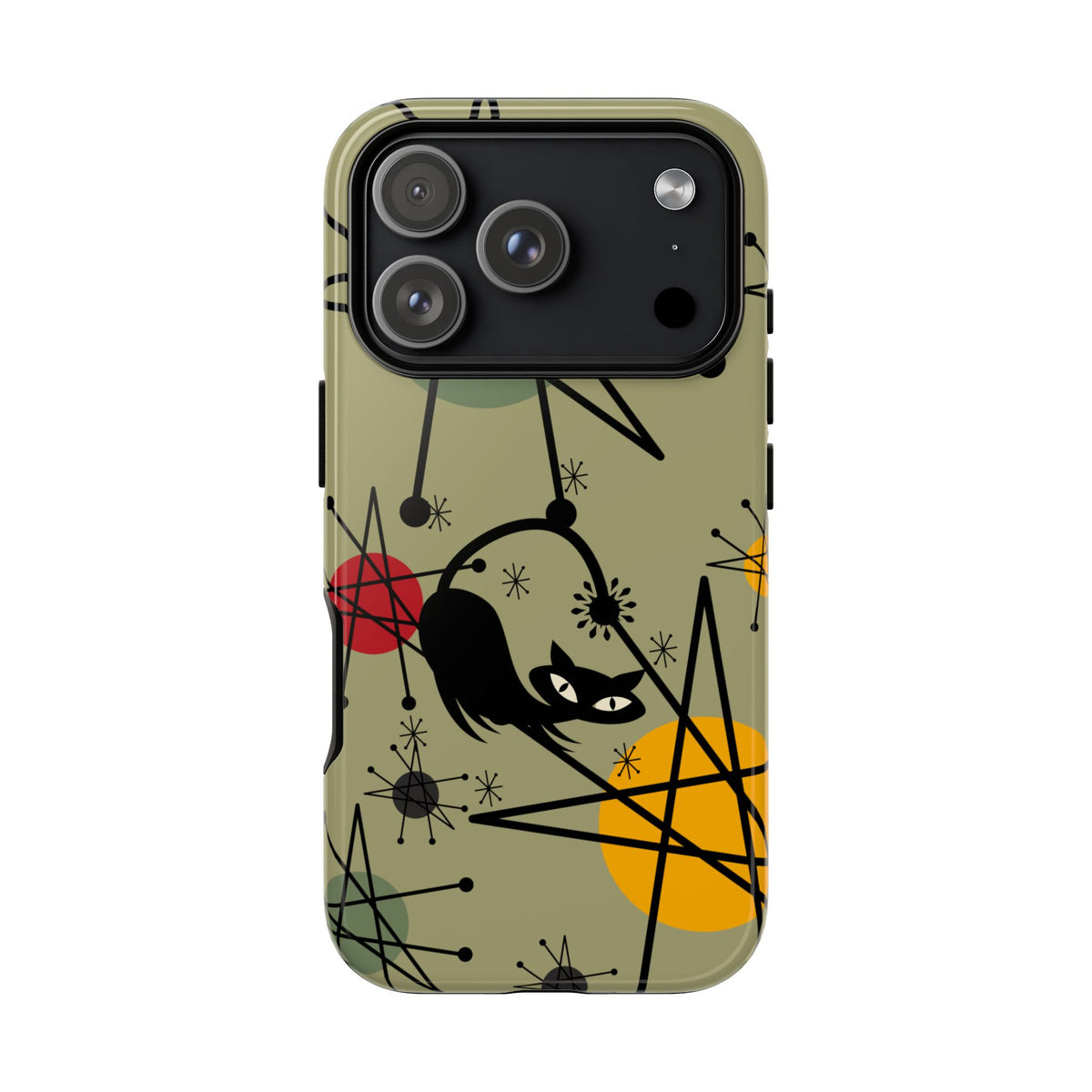 Mid Century Modern Atomic Cat, Retro Chic Groovy Mod Samsung, Smart Phone Tough Cases